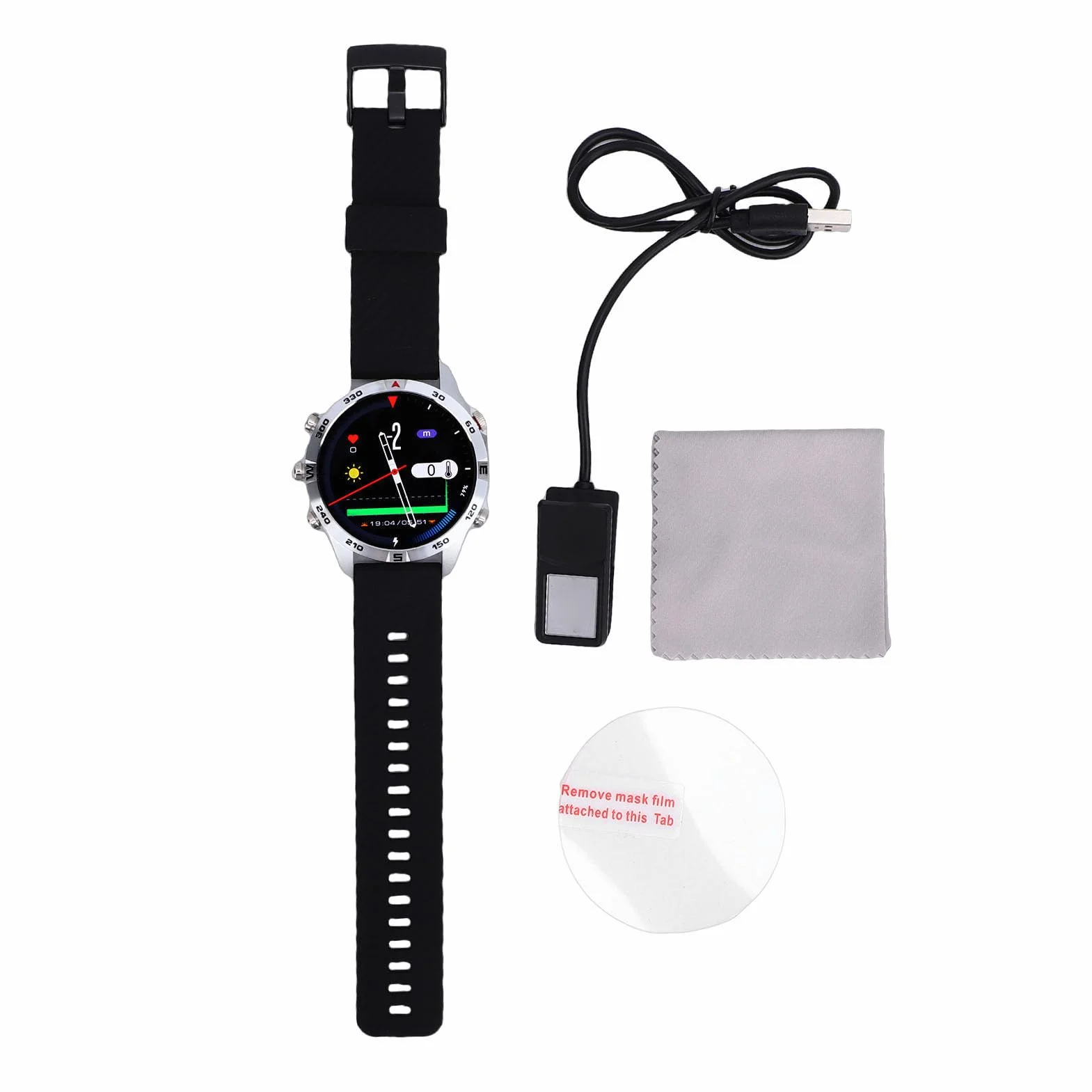 Keenso Reloj Inteligente, Computadora de Buceo con Sensor de Profundidad y Barómetro para Actividades Subacuáticas Batería de Alta Eficiencia a Prueba de Agua de 100 M