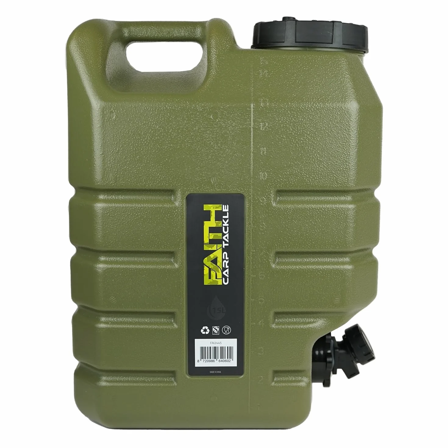 Bidón de Agua con Grifo - Polietileno Verde - Depósito de Agua - Contenedor de Agua - Bidón de Agua - Dispensador de Agua - Grifo de Agua - con Grifo Dosificador
