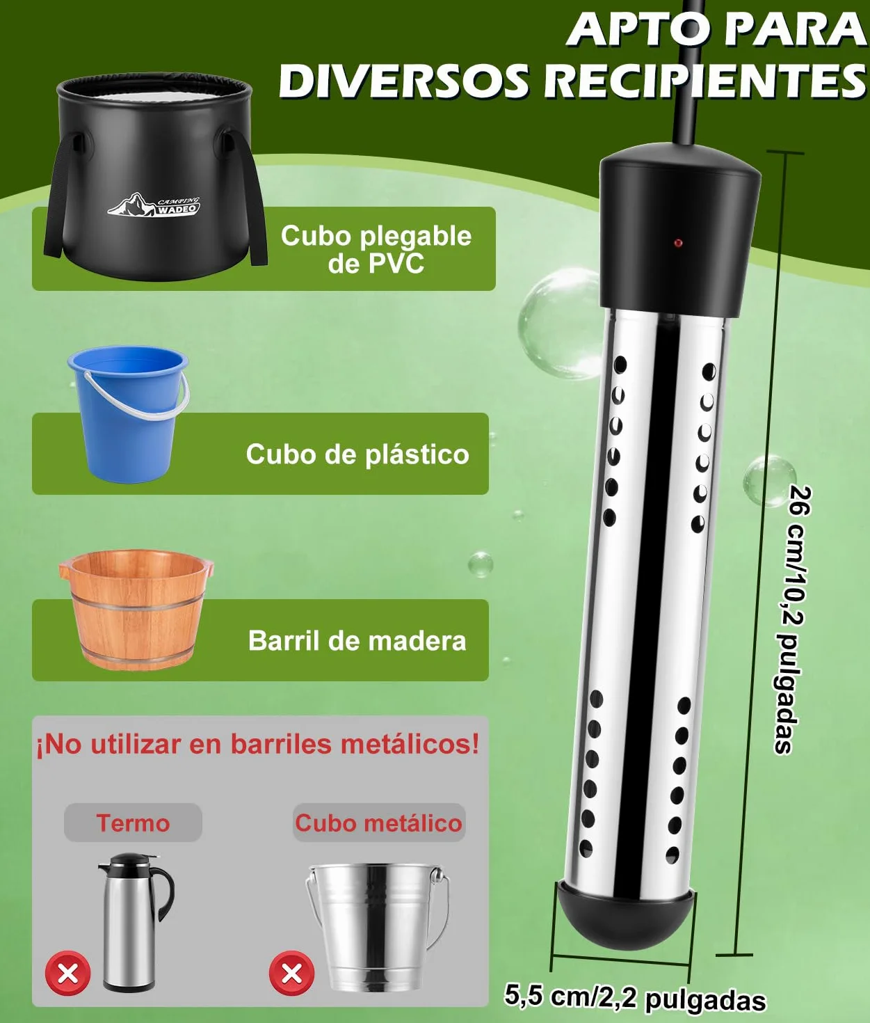 WADEO Ducha de Camping con batería de 6000 mAh, Bomba y depósito de Agua de 20 l, Kit de Ducha para Exteriores con función de Calentamiento, Ideal para Viajes, Lavado de Coches, y emergencias