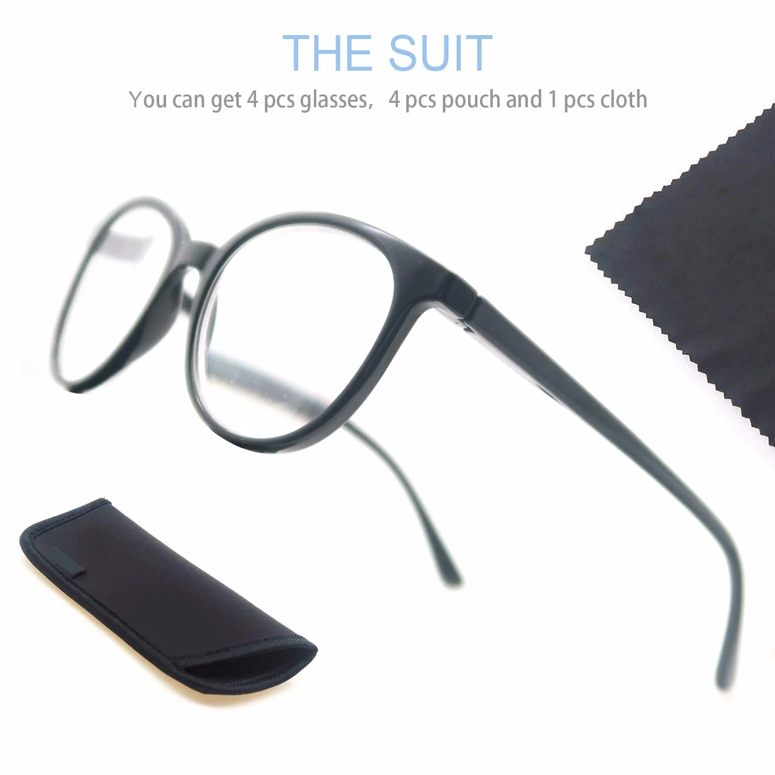 MODFANS Pack de 4 Gafas de Lectura para Presbicia Hombres Mujeres Ligeras Comodas