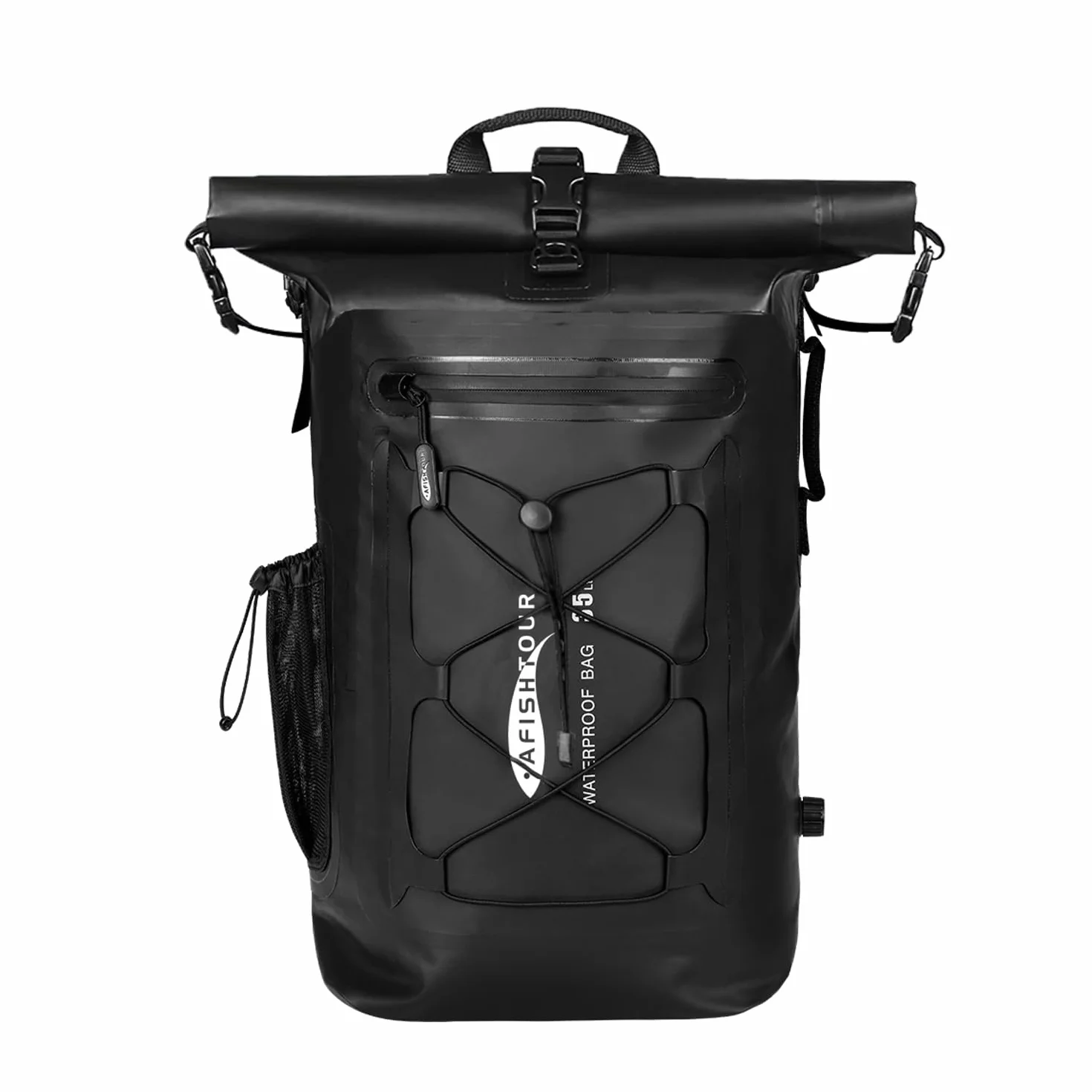 Mochila impermeable resistente al agua – 35 L enrollable flotante bolsa seca mochila para motocicletas y kayak, Negro, 35L, Viajes