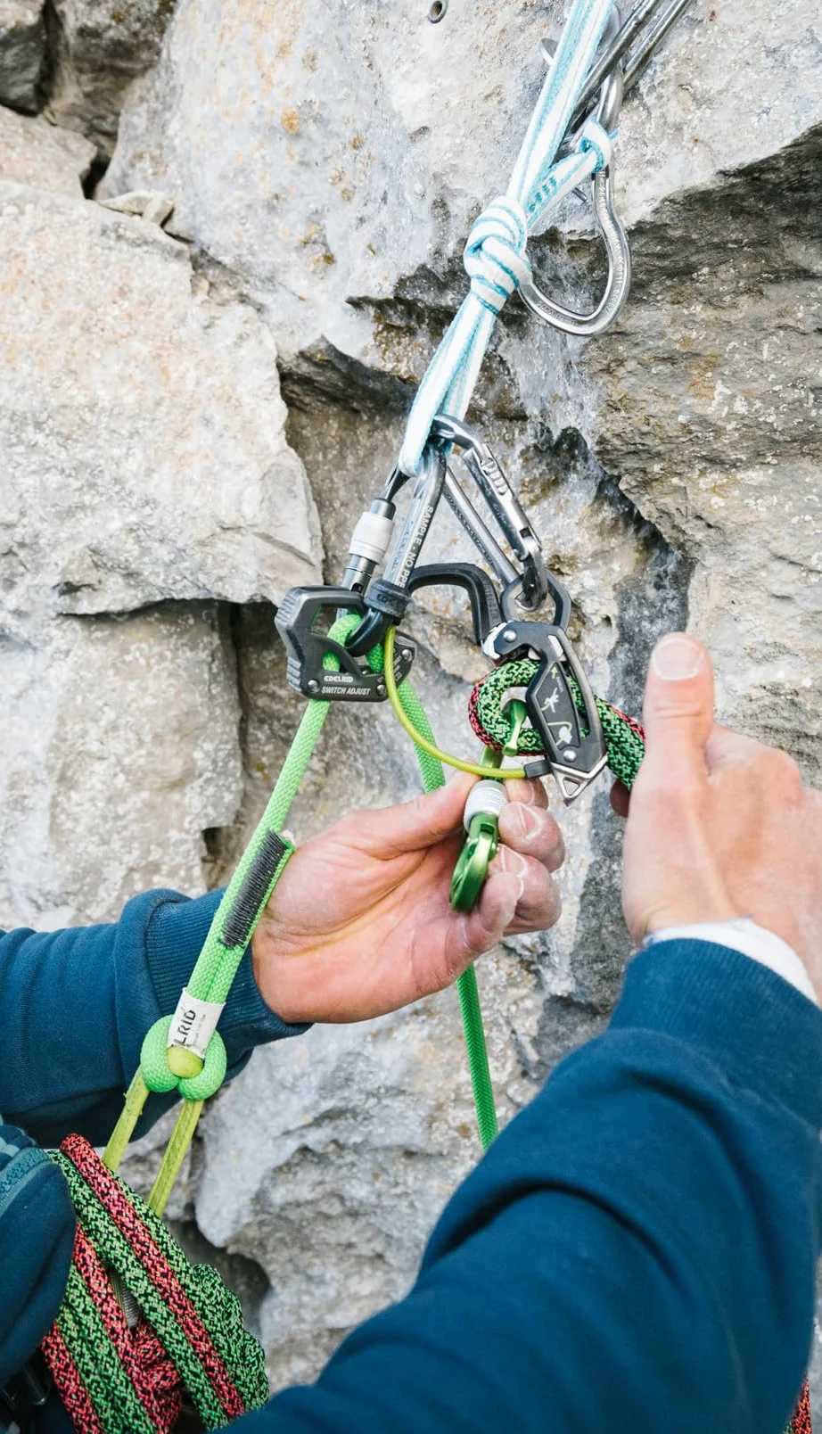 EDELRID Giga Jul Asegurador para Cuerda 7,1-10,0 mm Pizarra