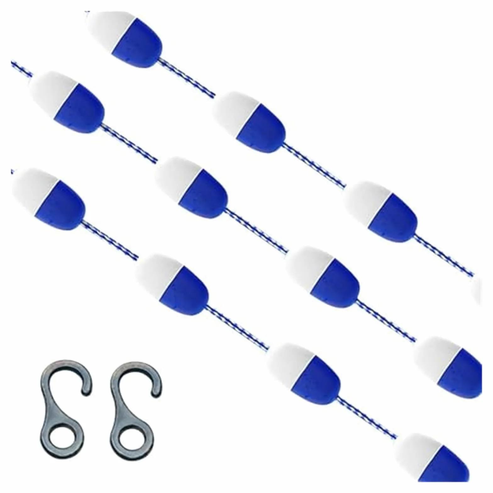 Gancho De Seguridad Para Piscina, Cuerda De Seguridad Para Piscina, Línea De Seguridad Para Piscina De Alta Flotabilidad, Cuerda De Seguridad Para Piscina Trenzada De Nailon,,Blue White,19.9m Long/65