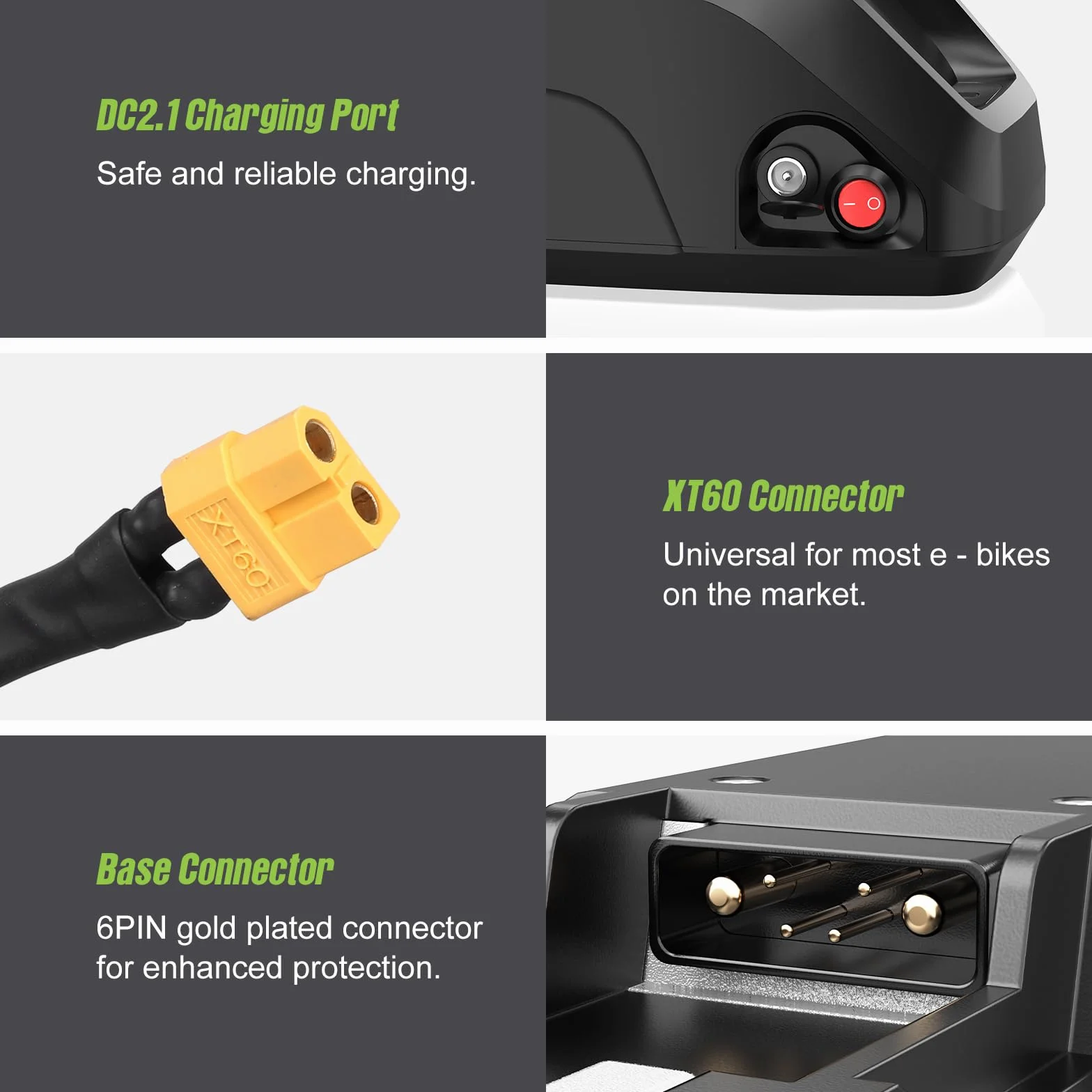 Batería E-Bike 36V 48 52V 13Ah 16Ah 20Ah 24Ah 25Ah 30Ah: Cuadro/Bastidor Trasero. Compatible con Motores BAFANG AW y Kits conversión