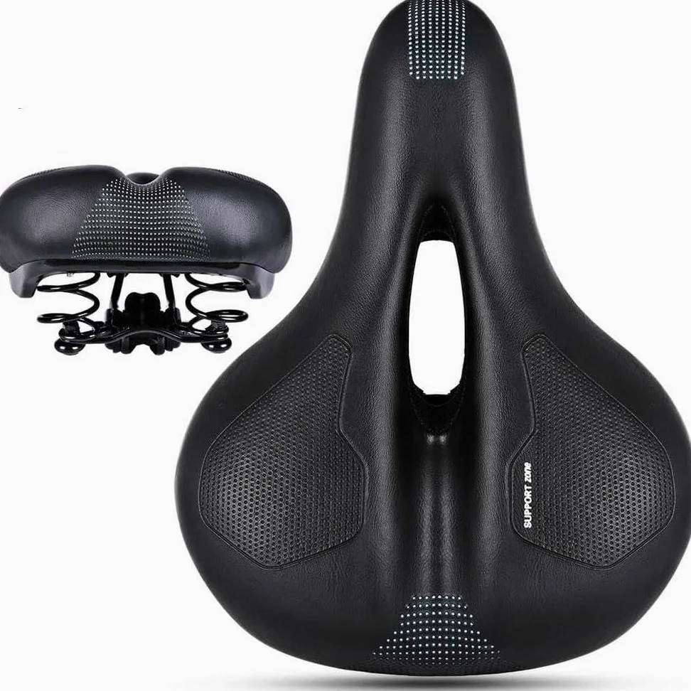 Asiento de bicicleta con muelles suaves a prueba de golpes, sillín de bicicleta cómodo, suave, sillín de gel para bicicleta de carretera, asiento transpirable para bicicleta de montaña
