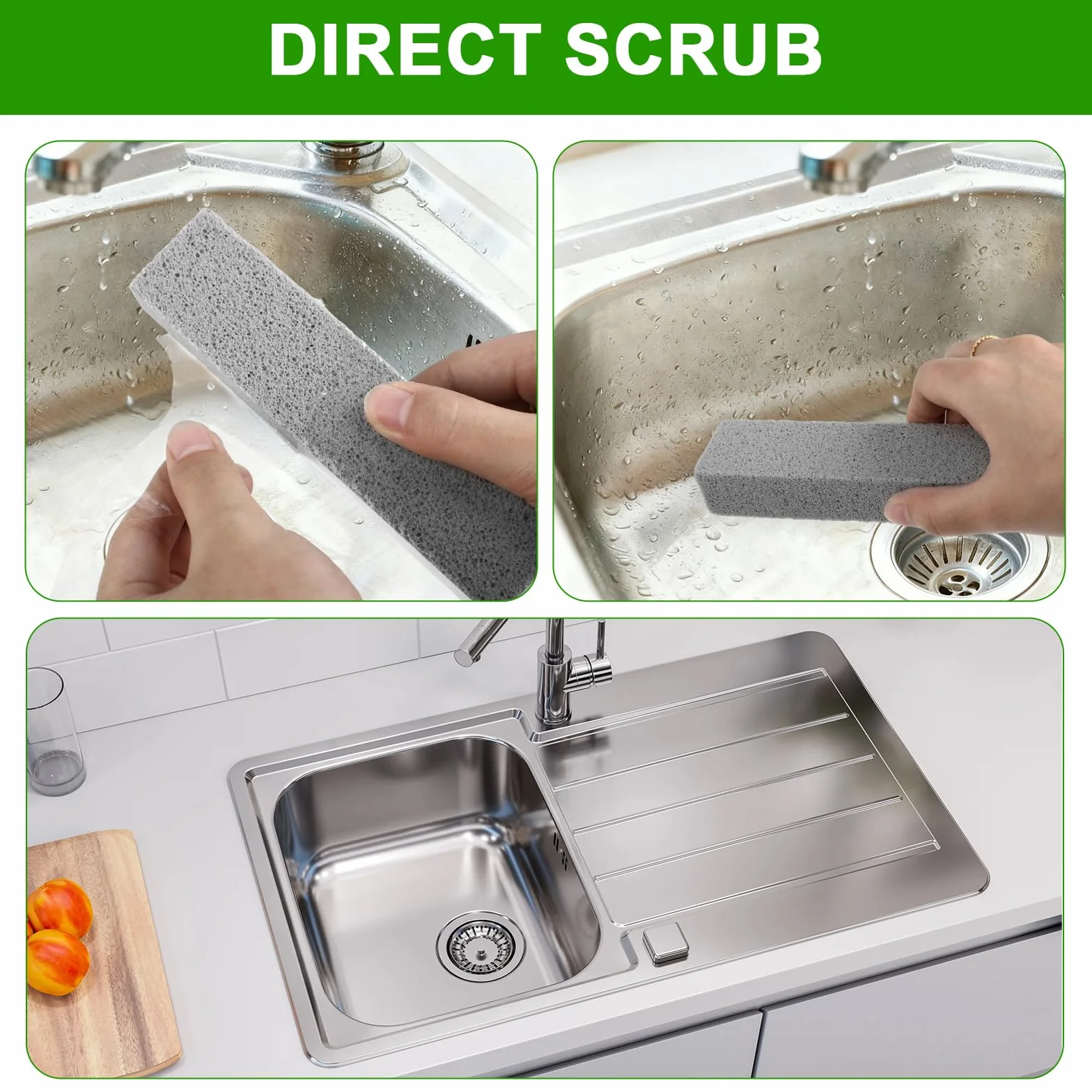 Pack de 6 Piedra Pómez Extra Fuerte para Pies, Limpieza Baño, WC, Azulejos y Parrilla