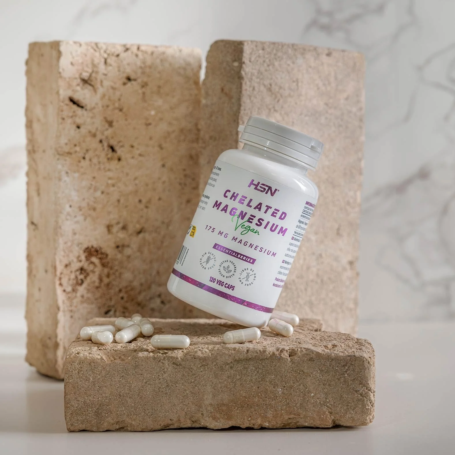 Bisglicinato de Magnesio 100mg Elemental 120 Cápsulas Vegetales Quelado Vegano Sin Gluten No-GMO