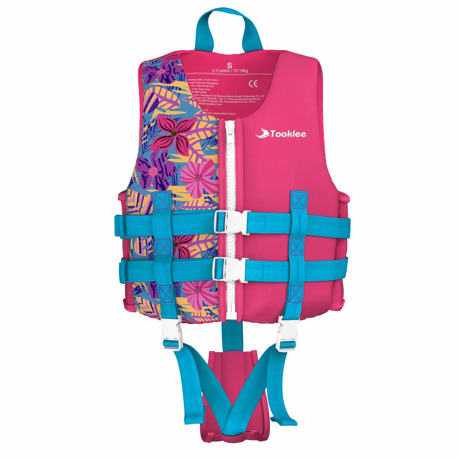 Chaleco de Natación para Niños, Neopreno Premium, Tirantes Dobles Ajustables, Correa de Entrepierna Ancha, Probado por TÜV