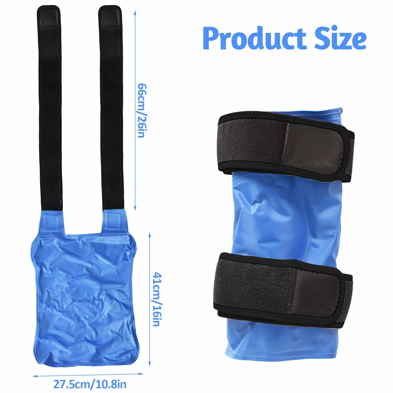 Bolsa Hielo Reutilizable con Correas, Compresa Fría Caliente para Lesiones Piernas Hinchazón Esguinces