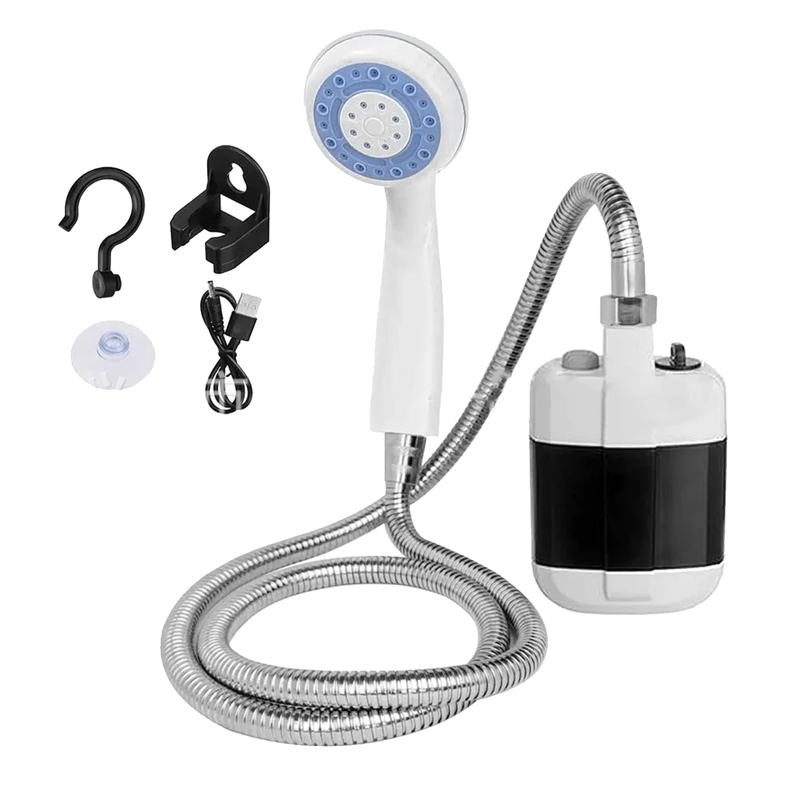 Tyenaza Ducha para Acampar, Ducha Portátil ABS Bomba De Ducha para Acampar con Batería Eléctrica para Acampar, IR De Excursión, Viajar