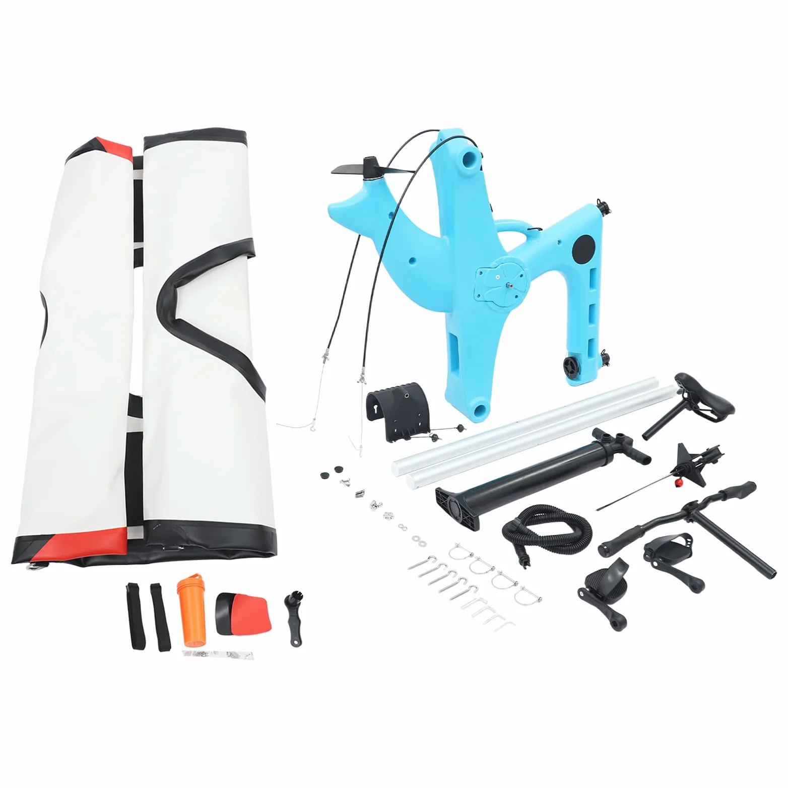 Bicicleta acuática inflable con una capacidad de carga de 100 kg, barco inflable con asientos ajustables, bote inflable a pedales, kayaks inflables para ríos, océanos, lagos