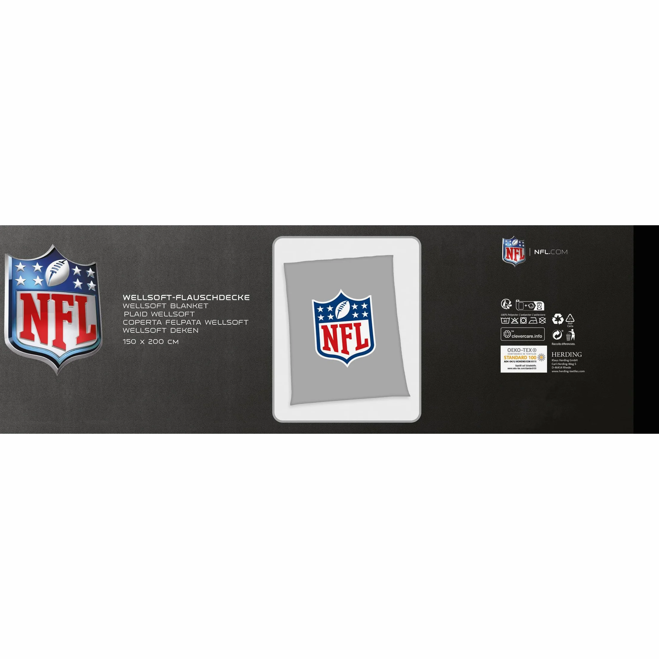 Herding Wellsoft - Manta de Felpa NFL, 150 x 200 cm, poliéster