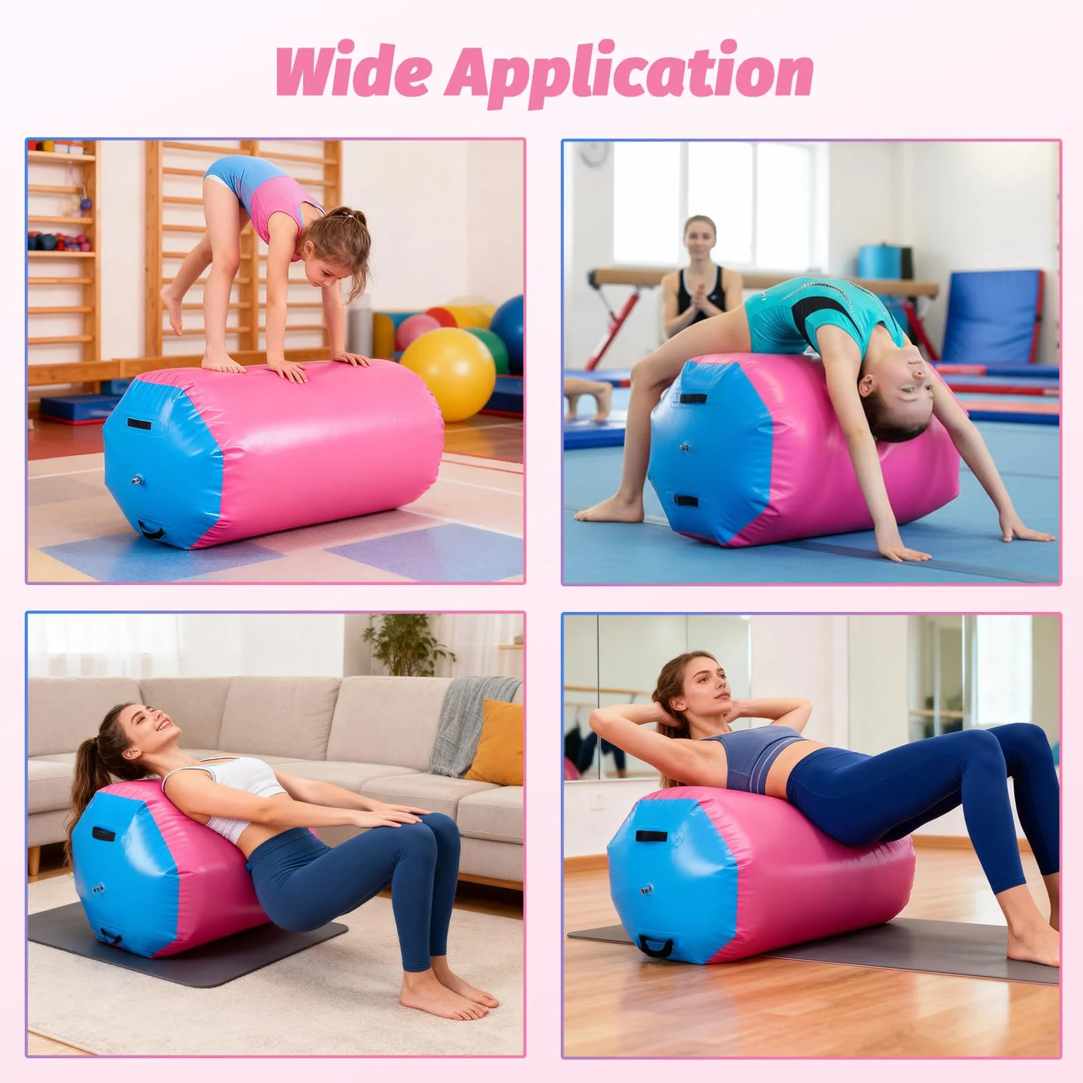 Rodillo de Aire para Gimnasia con Bomba Eléctrica, Esterilla Yoga Air Track 90x70cm