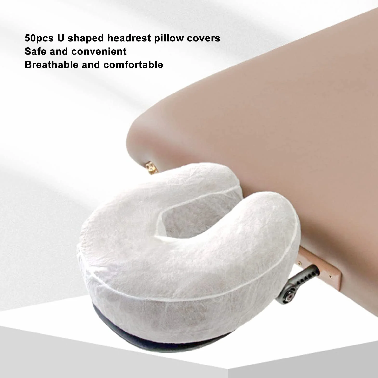 Fundas Desechables para Reposacabezas de Masaje en Forma de U, Tamaño Universal, 50 Piezas