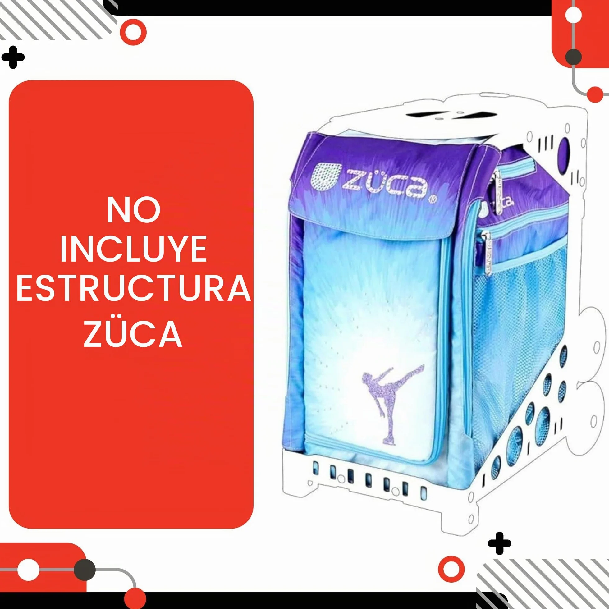ZUCA Bolsa Deportiva de poliéster 600D Resistente al Agua, Lavable a Mano, con Inserto Deportivo Ice Dreamz