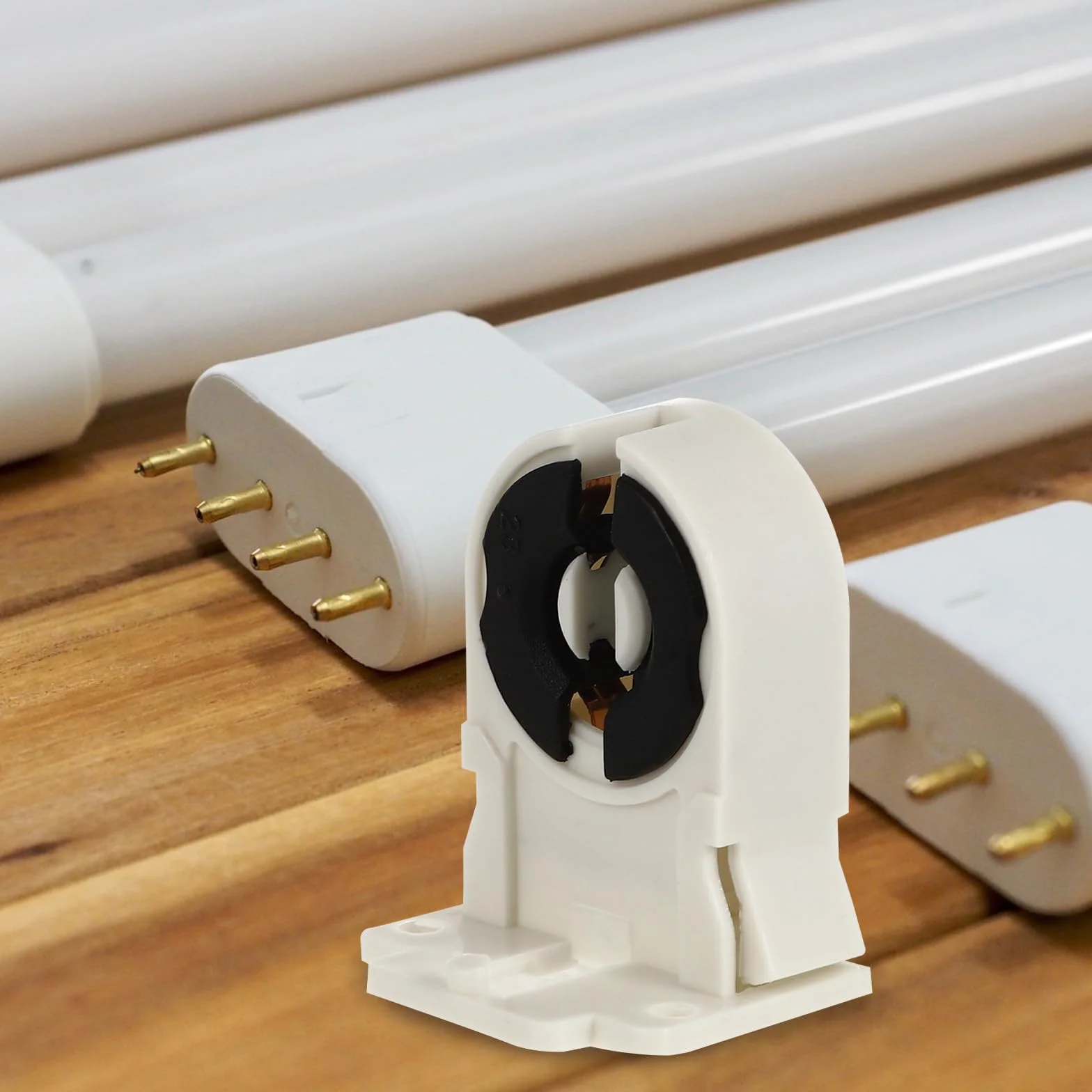 Homoyoyo Soportes para Lámparas Fluorescentes T8, Clips para Tubos Fluorescentes, Portalámparas Blanco, No Puente