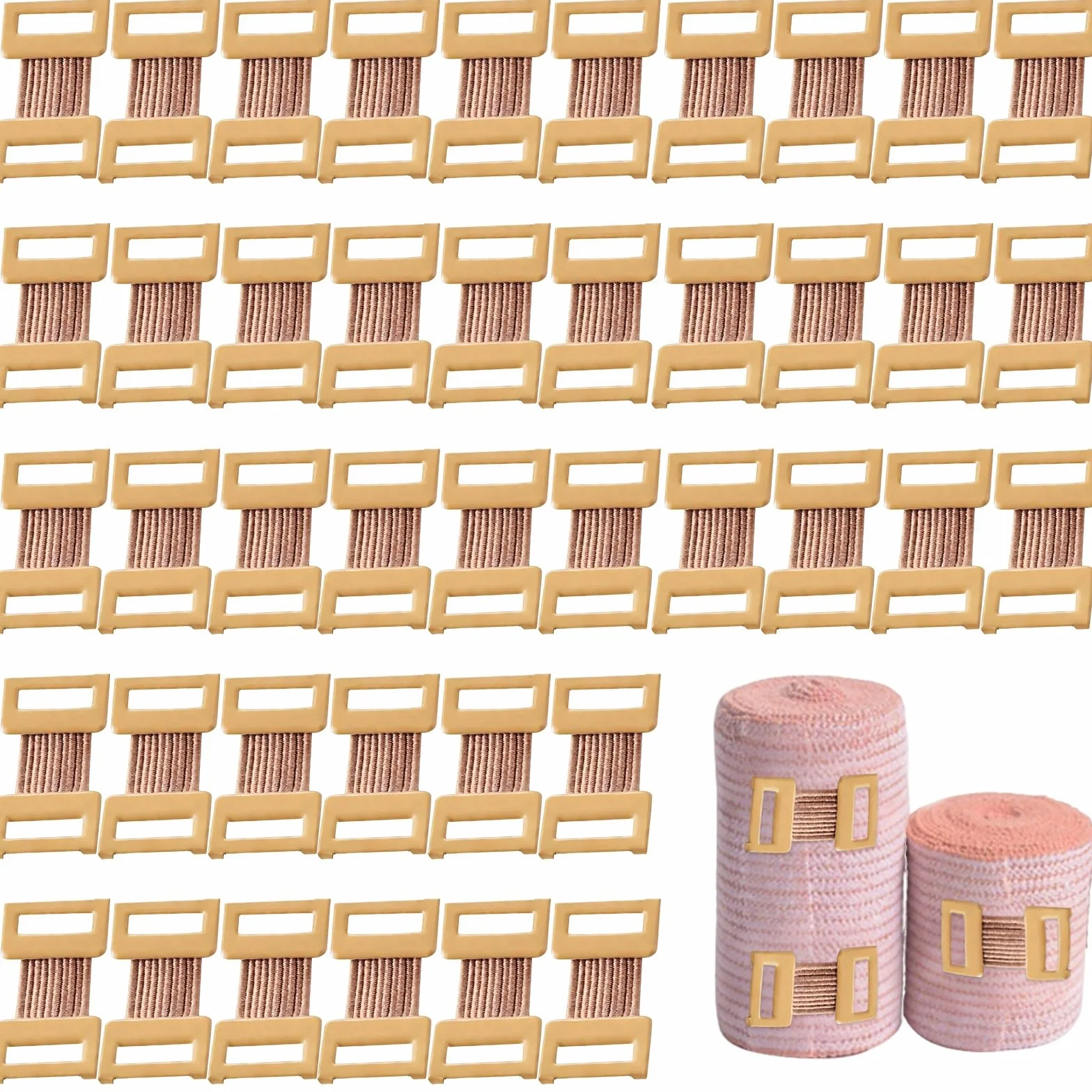50 Piezas Clips Elásticos de Metal para Vendajes Extensibles Sujetadores