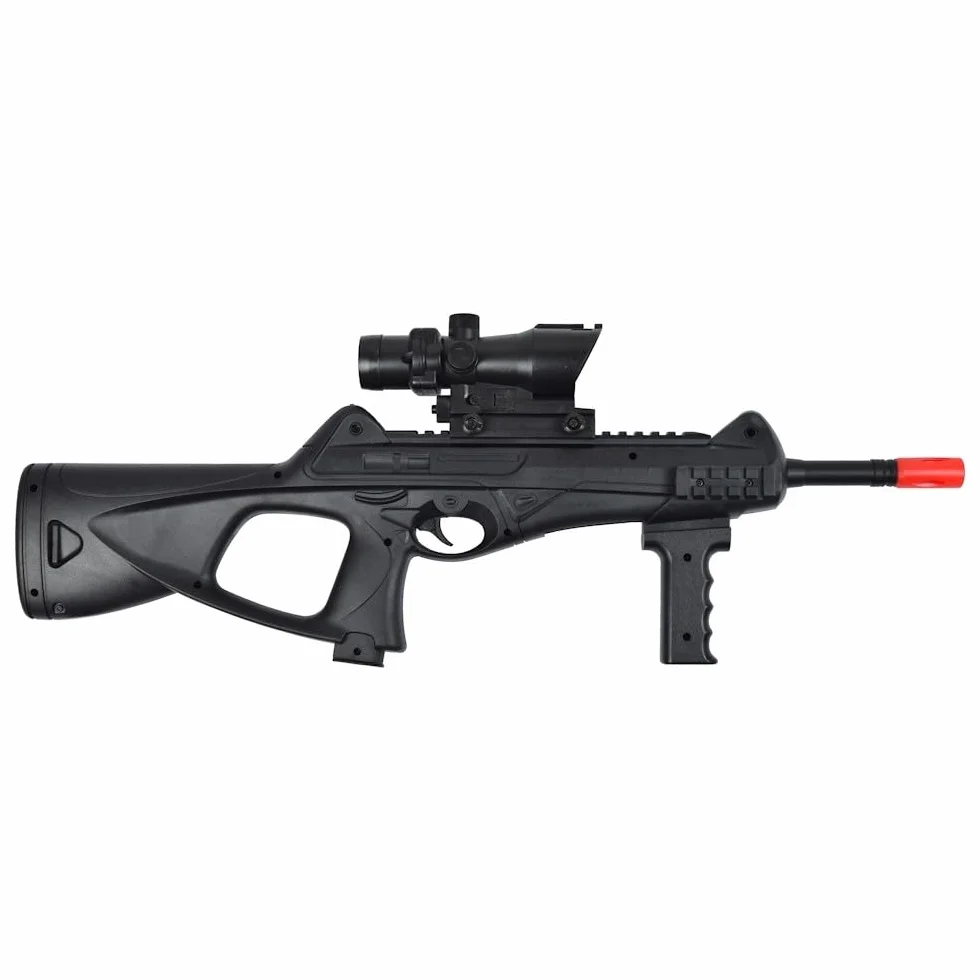 Arma de aire suave larga Cyma, ideal Airsoft, sistema de muelle, tamaño 63 cm, usa bolas de PVC 6 mm, láser no incluido, 38233