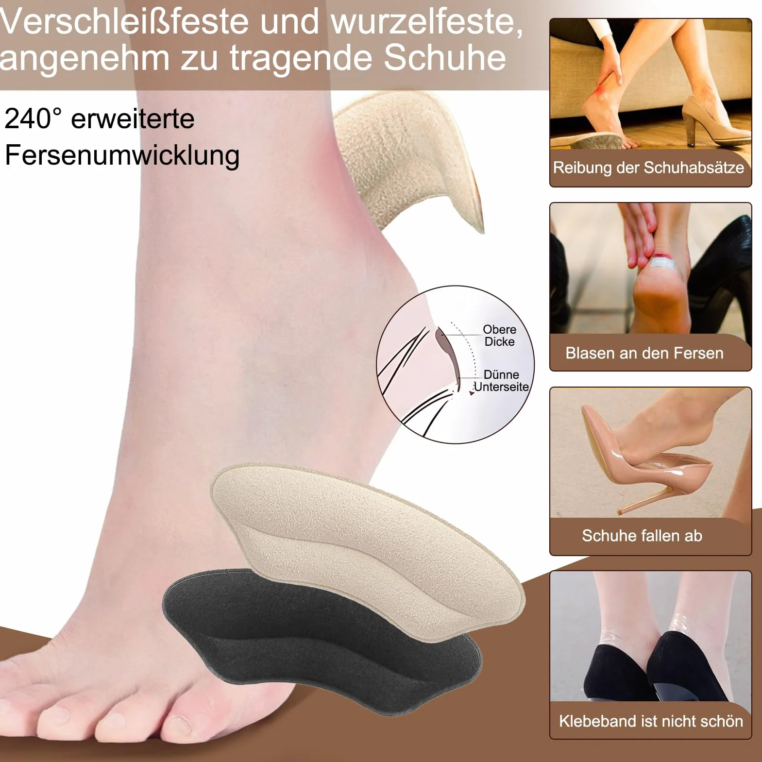 Taloneras Protectores de Talón Recortables con Insertos de Esponja para Zapatos