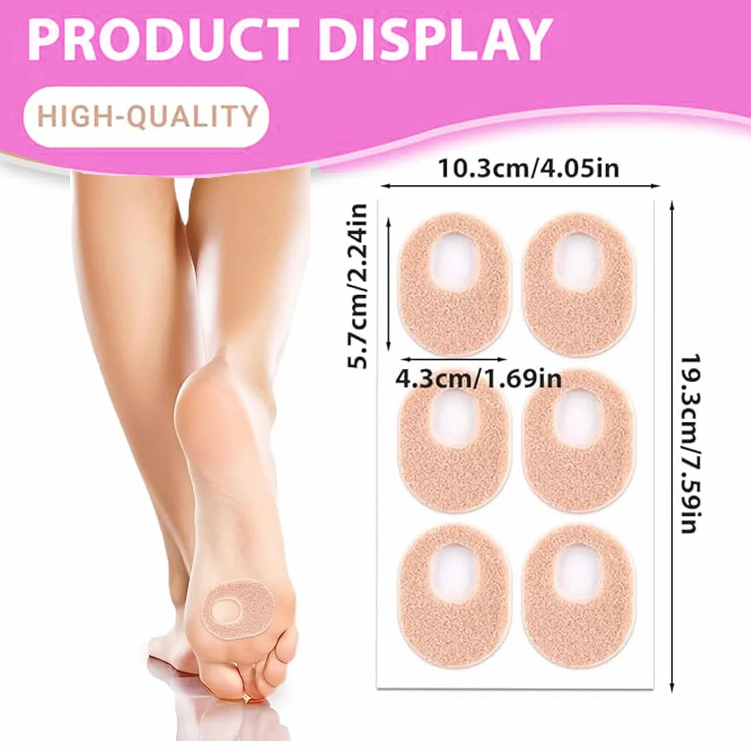 Almohadillas para Callos, Anillos Protectores de Presión Autoadhesivos - 24 PCS