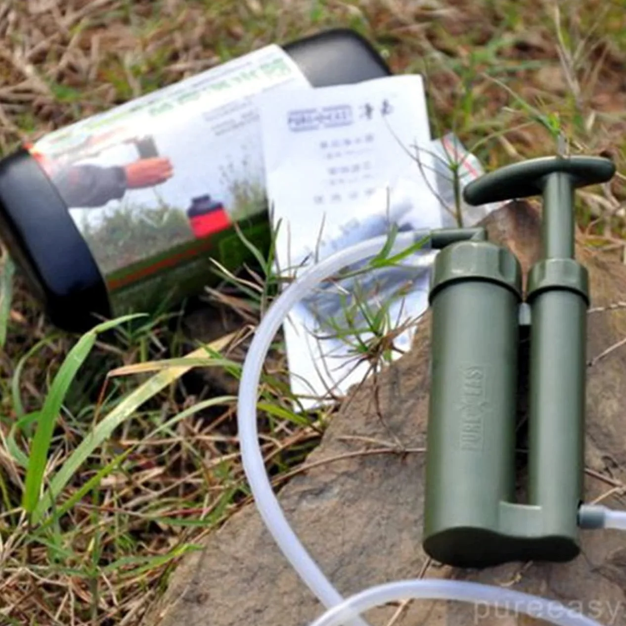 Purificador Agua Emergencia, Purificadores Agua Portátiles, Purificador Agua Personal Aire Libre para Camping Y Senderismo, Supervivencia Emergencia