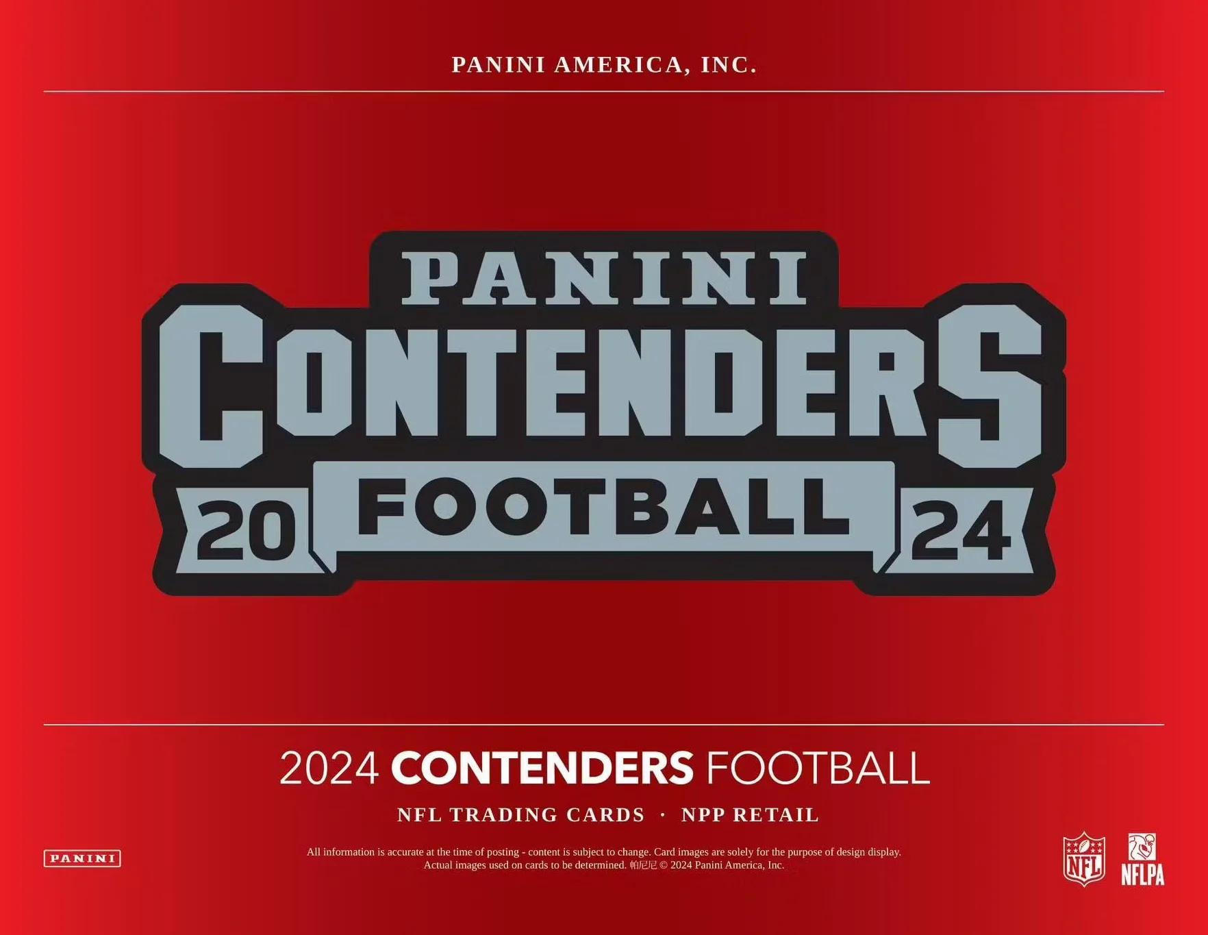 Panini Contenders 2024-25 - Caja de fútbol Americano de la NFL, Tarjetas coleccionables Oficiales, Incluye Paralelos exclusivos de Blaster, boletos e Insertos para novatos, Caja sellada al por Menor