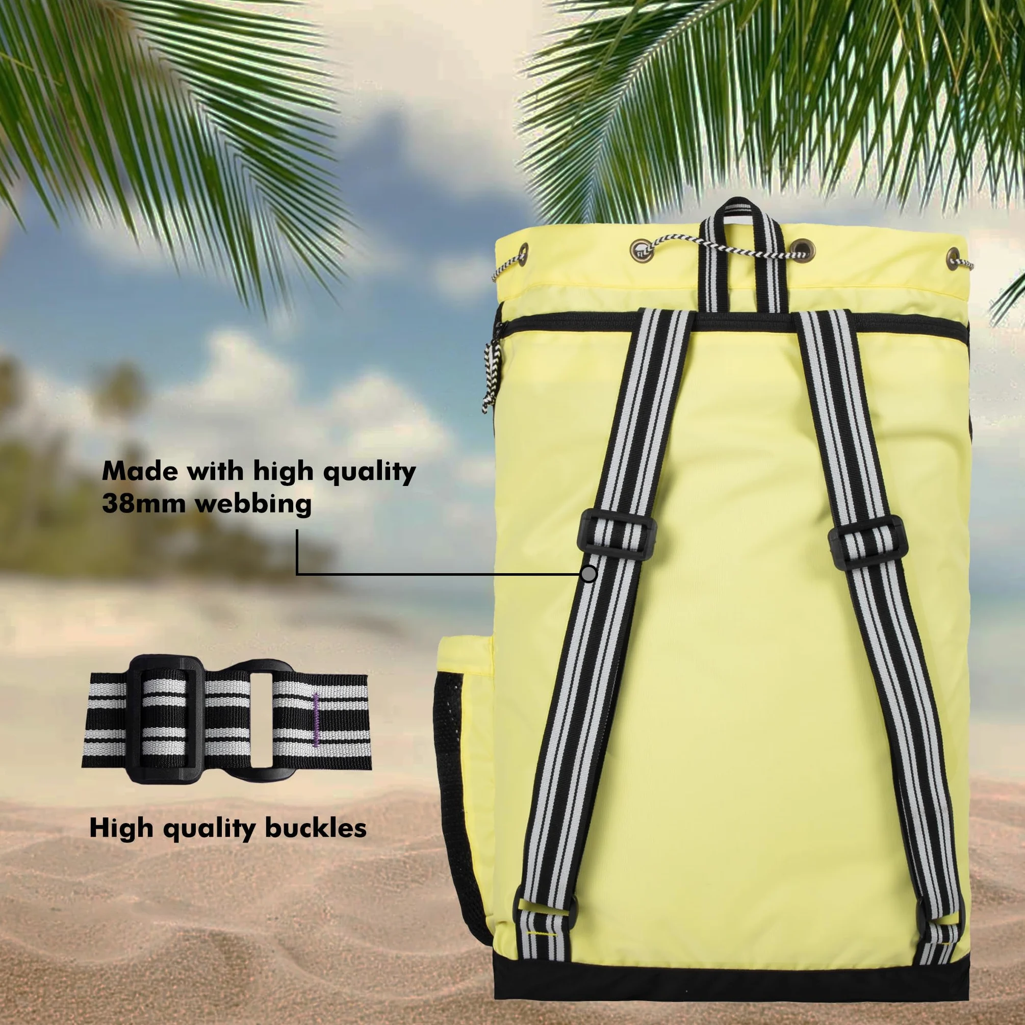 Whackk Aqua - Bolsa unisex para equipo de natación, deportes acuáticos, bolsas secas, bolsillo húmedo, accesorios, bolsa de playa, equipo de gimnasio, mochila con cordón, bolsa de netball, bolsillo