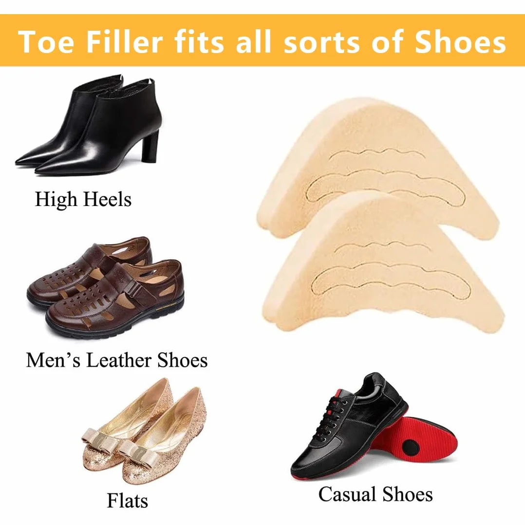 Plantillas Rellenos de Zapatos Ajustables Agarre de Talón Almohadillas Adhesivas Reutilizables, 4 Pares
