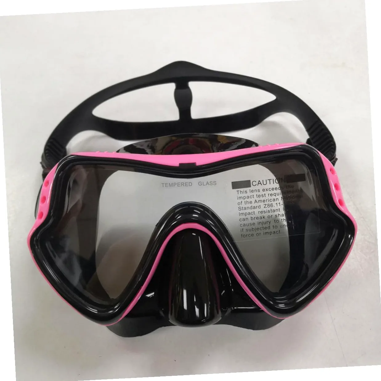 Gafas de Snorkel Tubo de Respiración Rosa de Silicona | Ventana Única, Drenaje Unidireccional, Cinta Elástica Alta, Mayor Comodidad y Visión Amplia