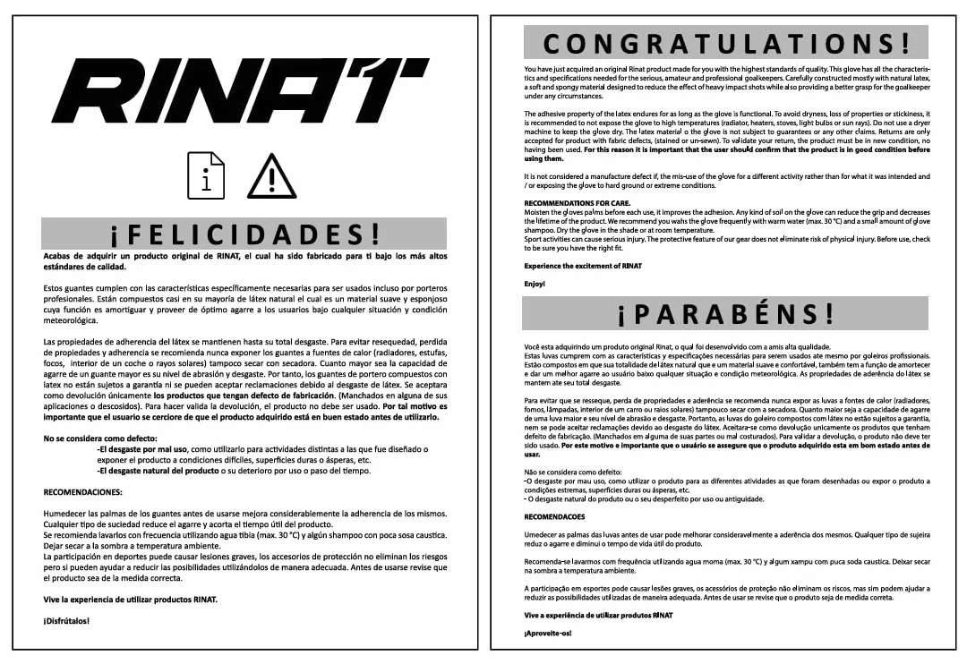 Rinat Guante de Portero Aries X Prime Unisex Adulto