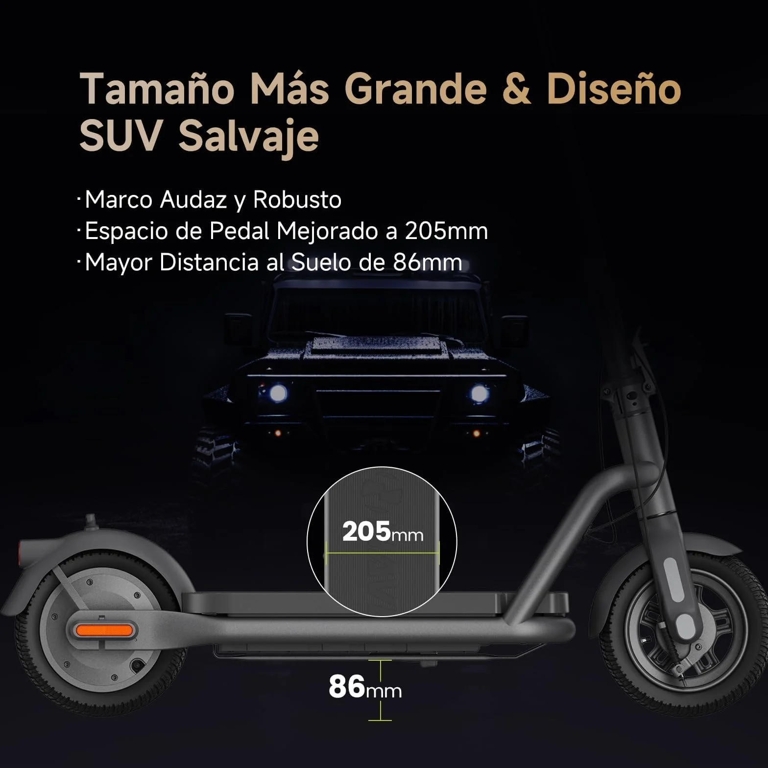 NAVEE Patinete Eléctrico Homologado DGT, 25-90km Autonomía, Máx 25km/h, Frenos Tambor y Disco con E-ABS, Intermitentes, TCS, App Móvil, Pendiente 15-28%