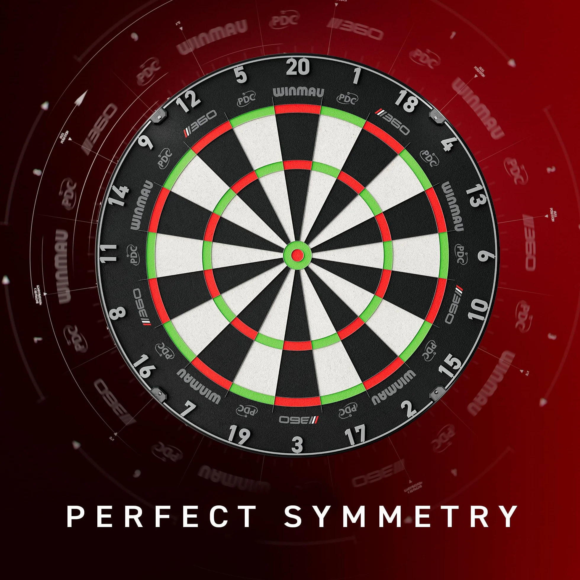 WINMAU Diana Blade 360 Triple Core Carbon Dartboard Rotación Completa Gráficos Simétricos PDC Profesional