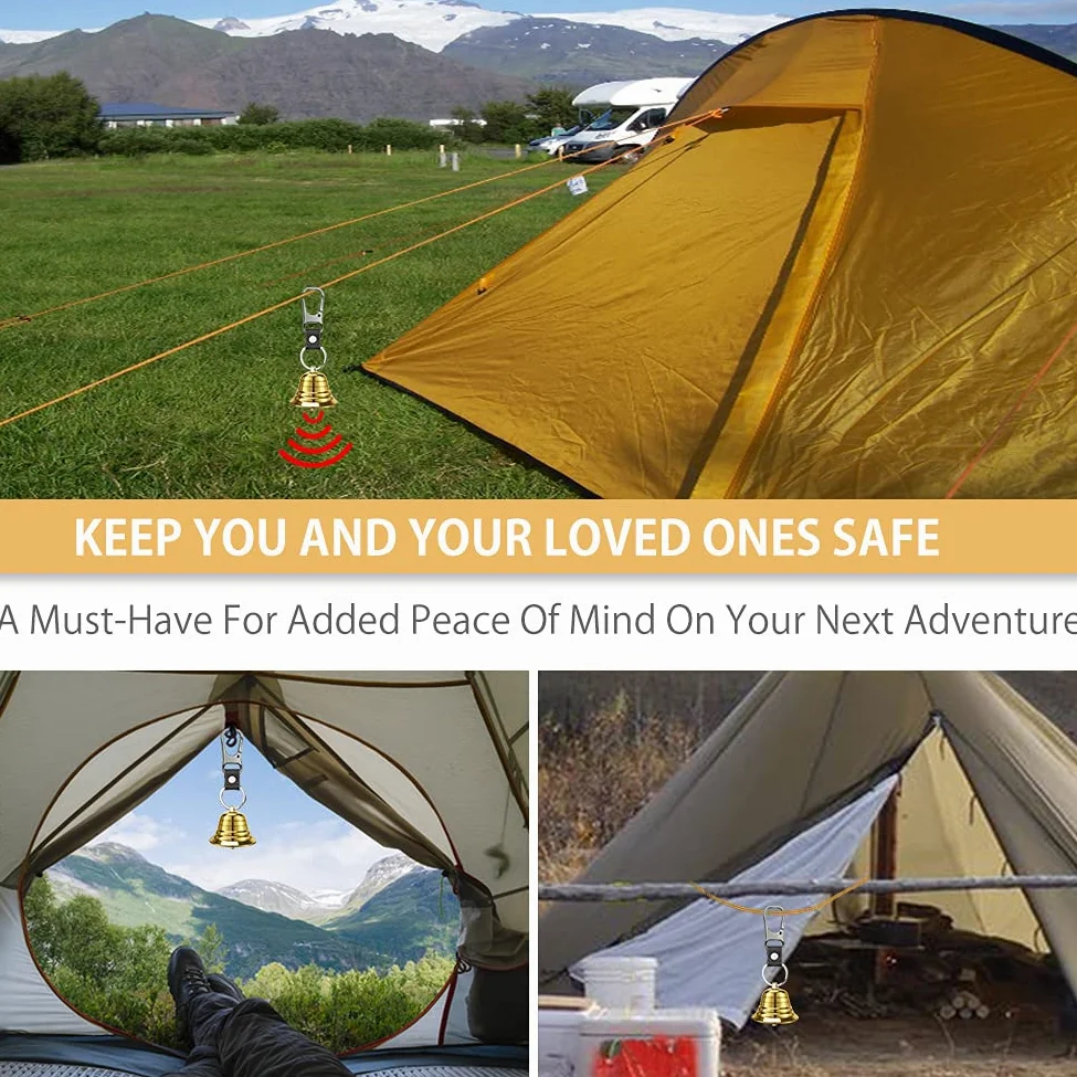 NedFoss Loud Bear Bell - Juego de campanas para asustar a los osos, artículos esenciales de senderismo para mujeres, silbato de emergencia y campanas de oso para senderismo, camping, ciclismo