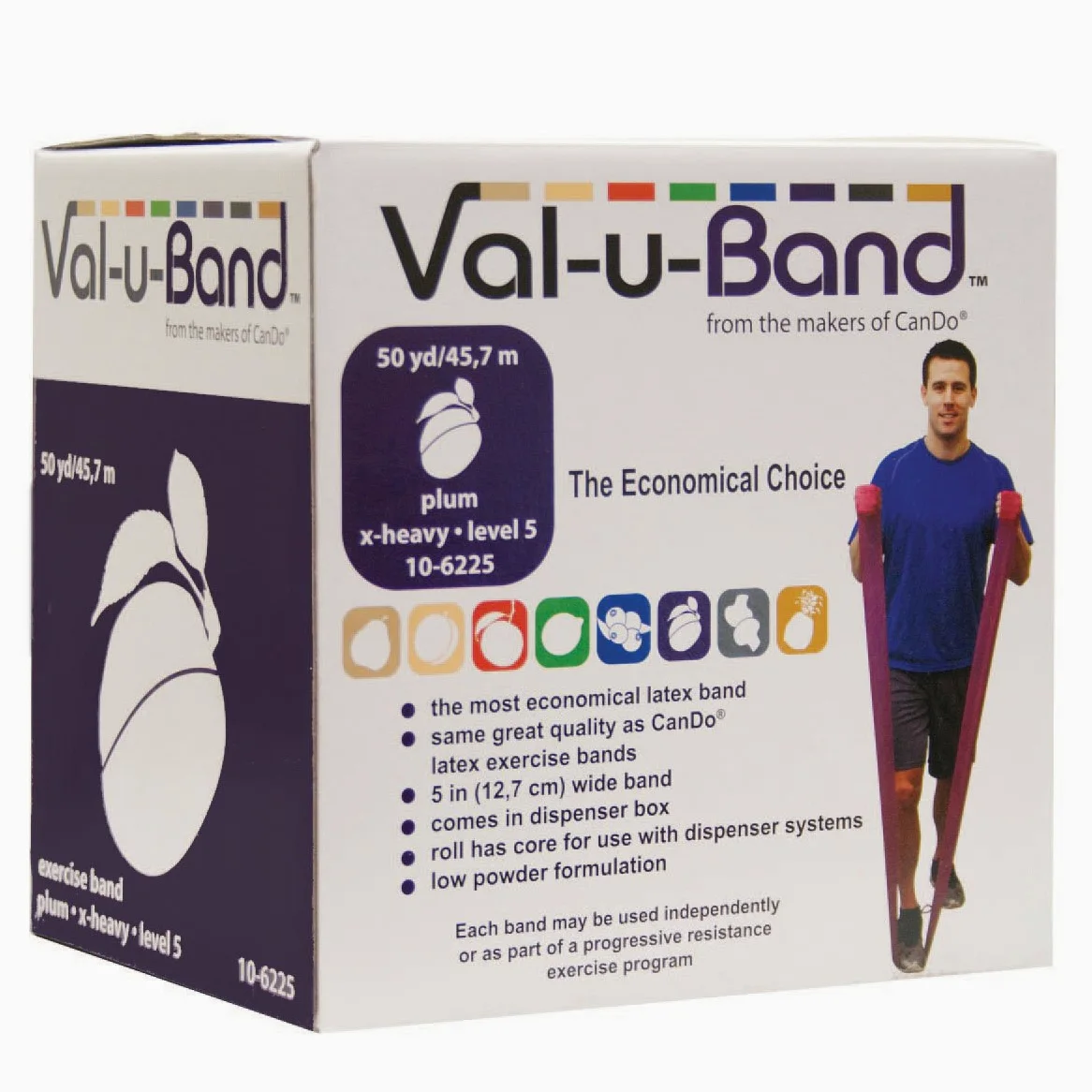 CanDo Banda de Resistencia en Rollo 45 m – Ciruela (Nivel 5/7 Fuerte) – Banda de Resistencia de Látex Natural para Fisioterapia y Terapia Ocupacional
