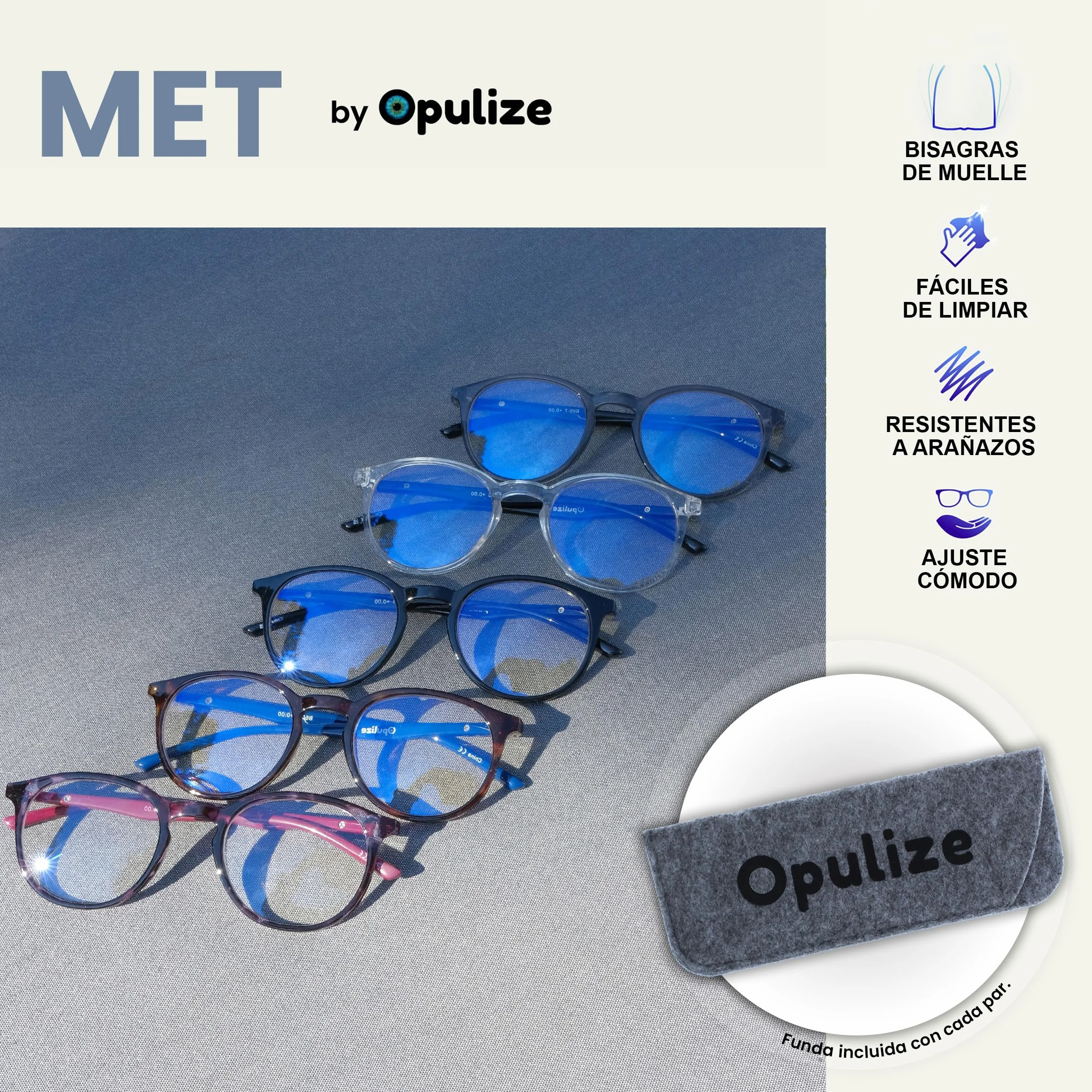 Gafas con Bloqueo de Luz Azul Montura Redonda Delgada Marrón Carey Resistente a Arañazos Bisagras de Muelle Antirreflejante Hombre Mujer