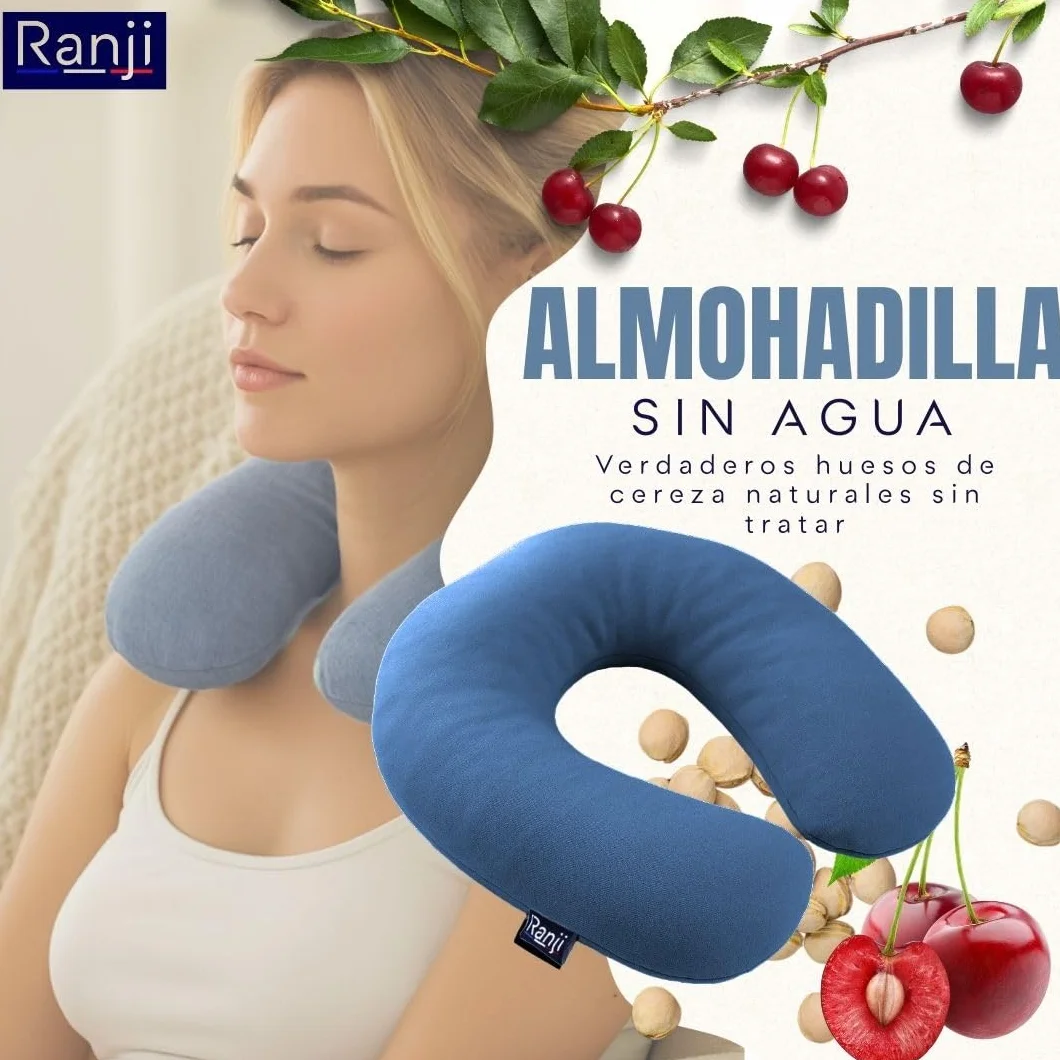 Saco Térmico de Semillas para Microondas Cojín Cervical Natural Bolsa Calor Lavable Almohada Cuello Hombros Reutilizable Azul