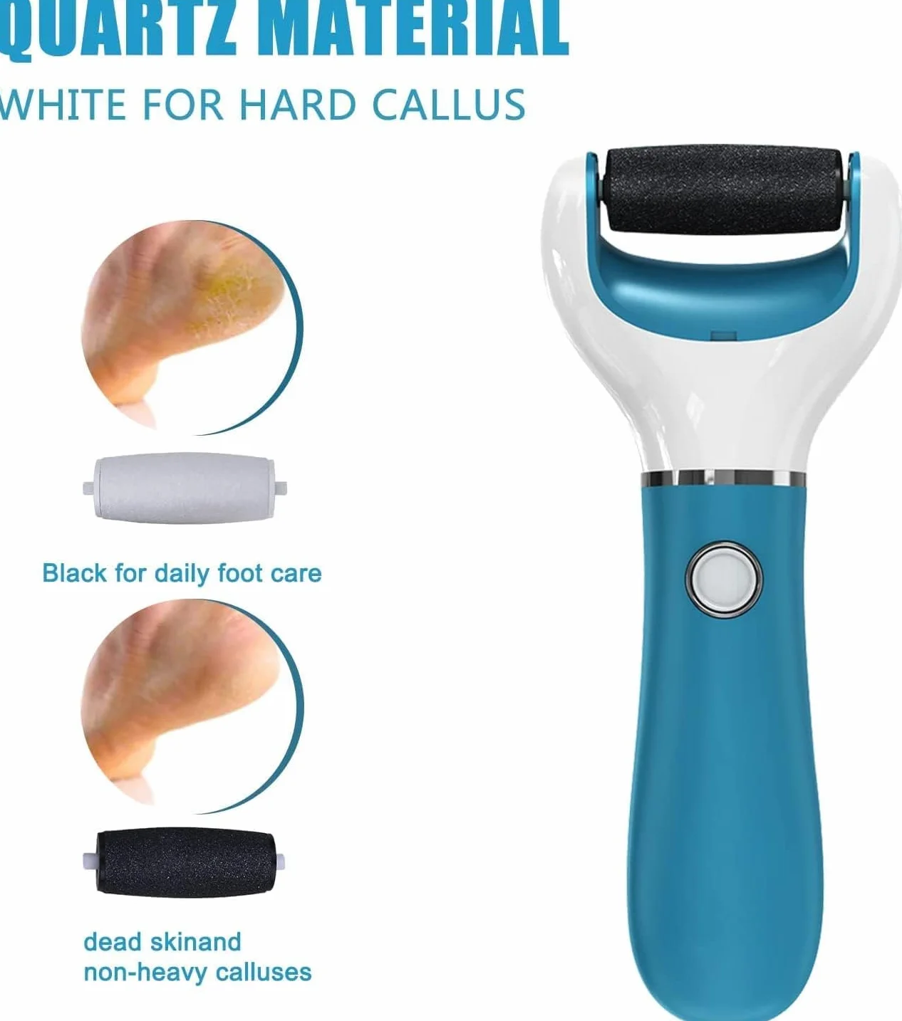 Set de Manicura y Pedicura Lima Electrica Azul Durezas Elimina Callos Piel Cuidado de Pies