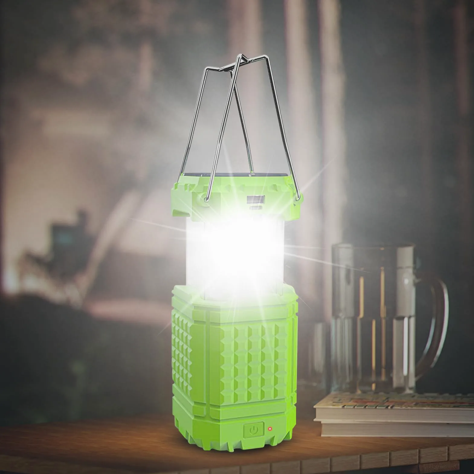 Linterna Solar de Camping Colgable con manivela | Lámpara de tienda recargable por USB Para Jardín Jardín Patio Traspatio Patio Senderismo Escalada Playa Barbacoa Reparación