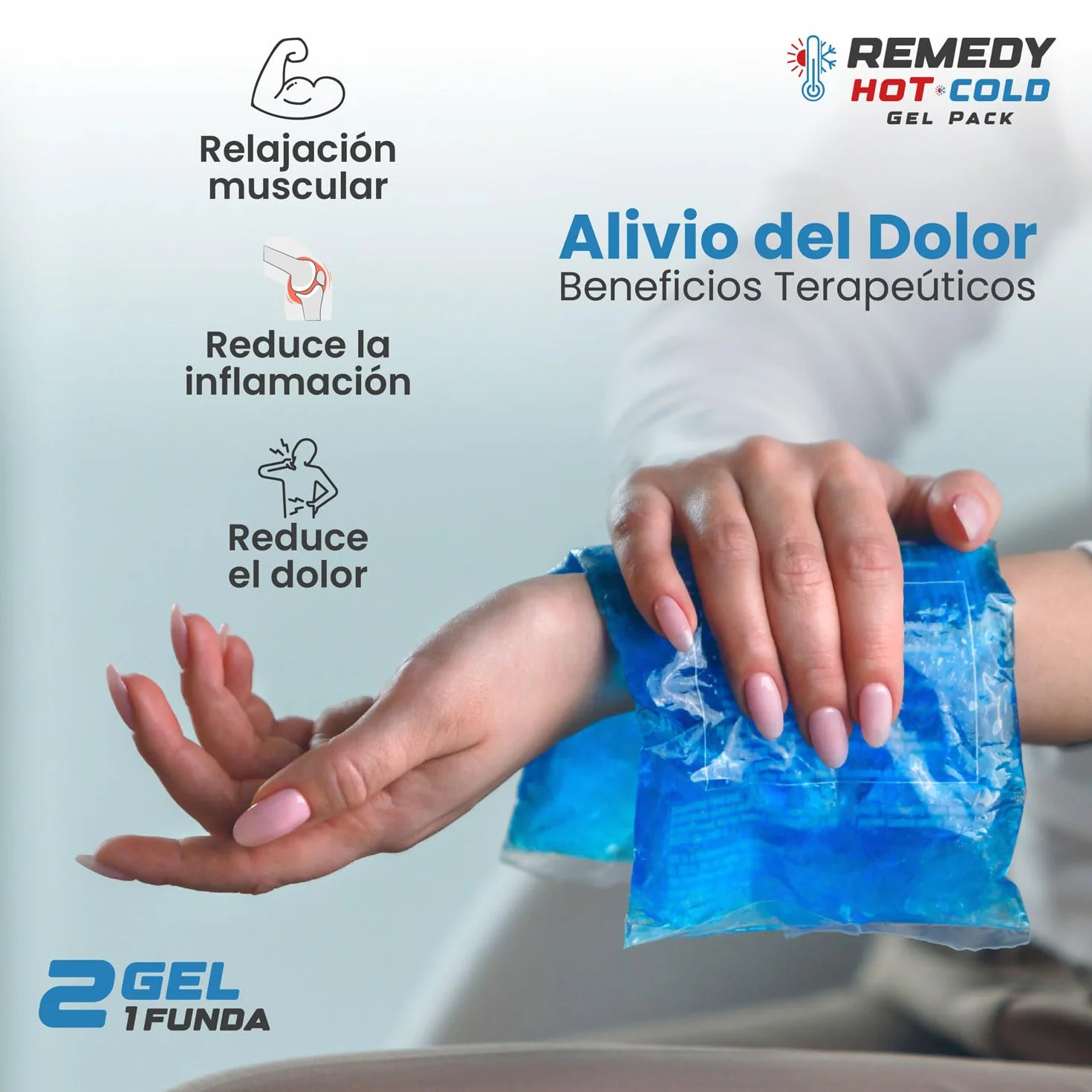 Boston Tech REMEDY Bolsa de Gel Frío y Calor con funda multiposición Pack de 2