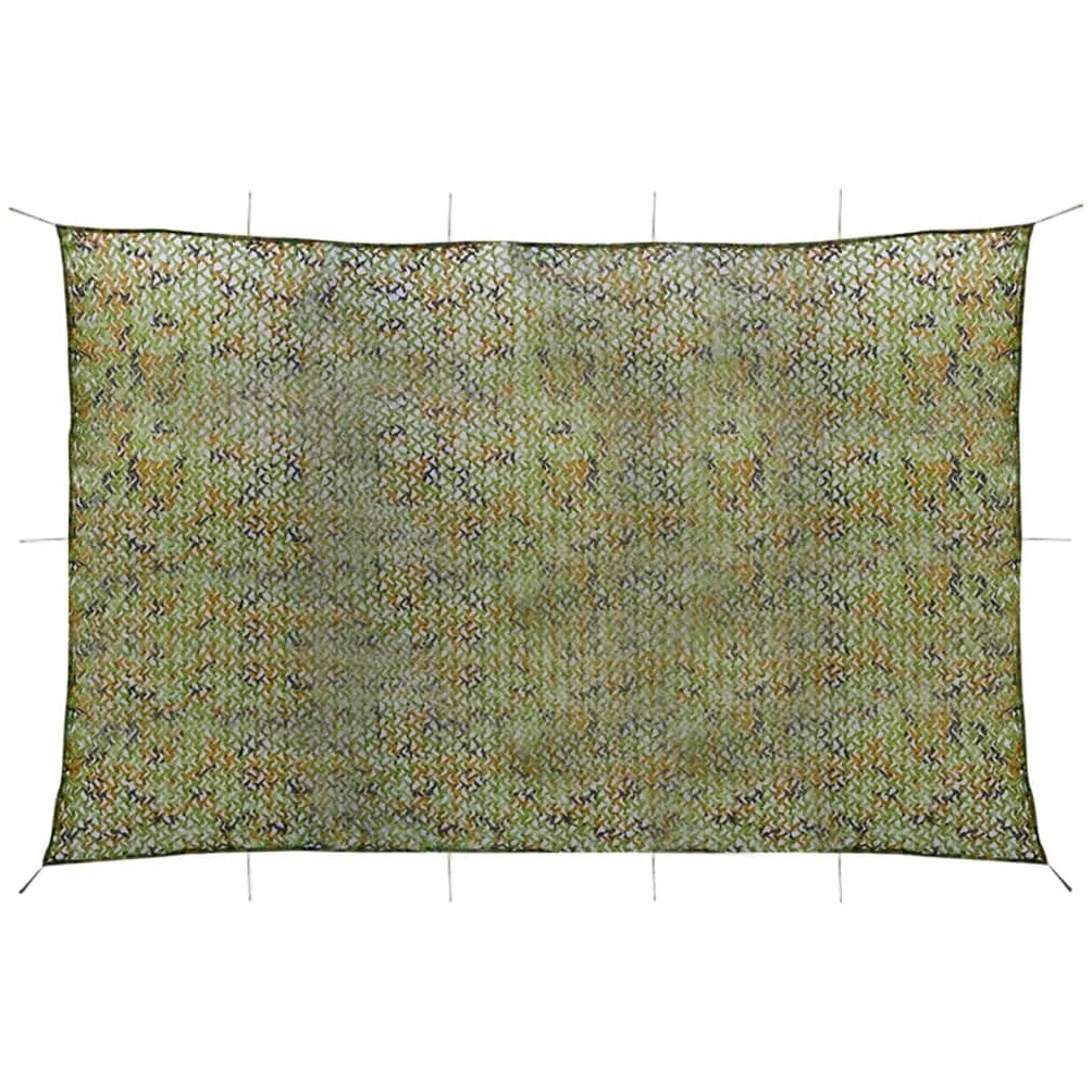 vidaXL Red de Camuflaje con Bolsa de Almacenamiento Acampar al Aire Libre Vehículos Observación de Aves Caza Pistolas Juego de Paintball Verde 6x7 m