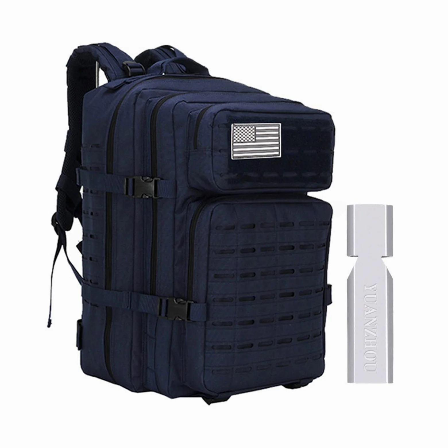 YUANZHOU Mochila táctica de 50L, mochilas grandes, mochila de asalto para exteriores, senderismo, Camping, senderismo, caza, montañismo, viajes,Blue