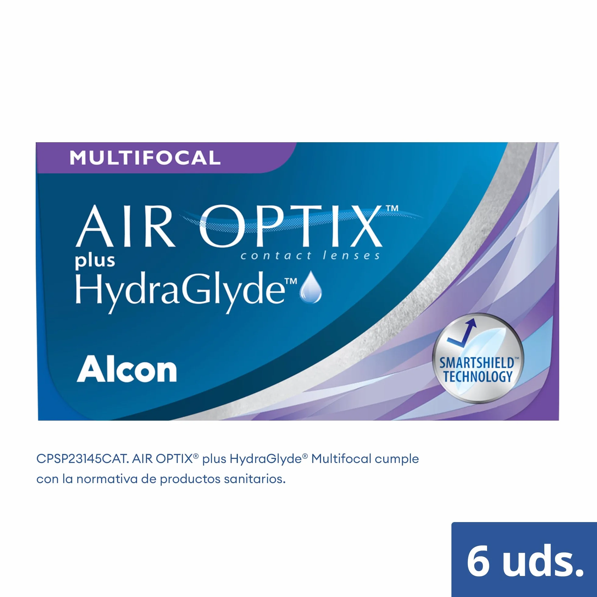 Air Optix plus HydraGlyde Multifocal Lentes de Contacto Progresivas Reemplazo Mensual Pack 6 R 8.6 mm D 14.2 mm Adición Baja +5.75 Dioptrías