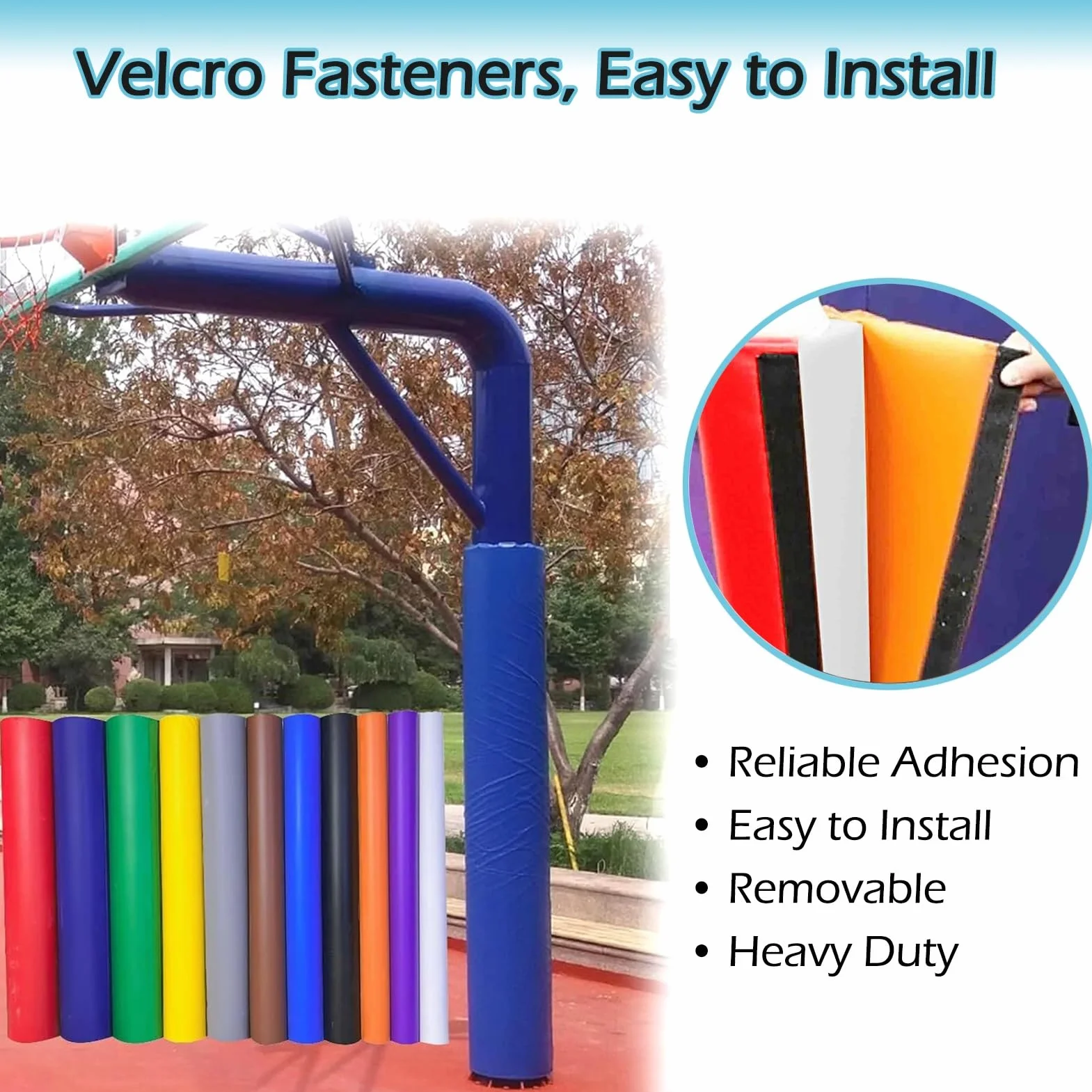 Acolchado para postes de cancha de baloncesto, cojín de seguridad para garaje para absorción de impactos, almohadilla protectora para mayor seguridad, espuma, fácil instalación, equipo deportivo