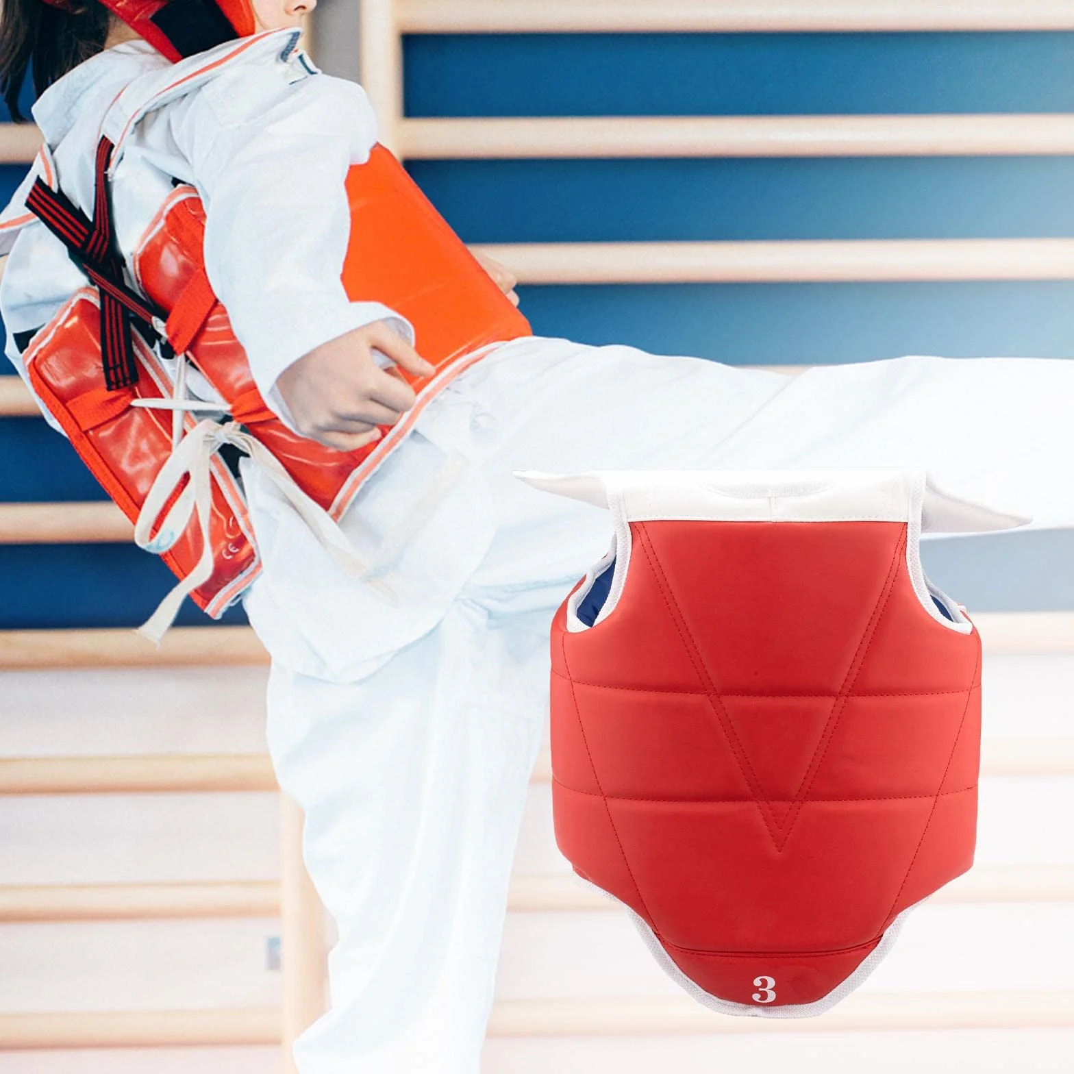 Harilla Karate Chest Guards Reversible Equipo de Protección Protector Chaleco Pad Boxing Sparring Artes Marciales