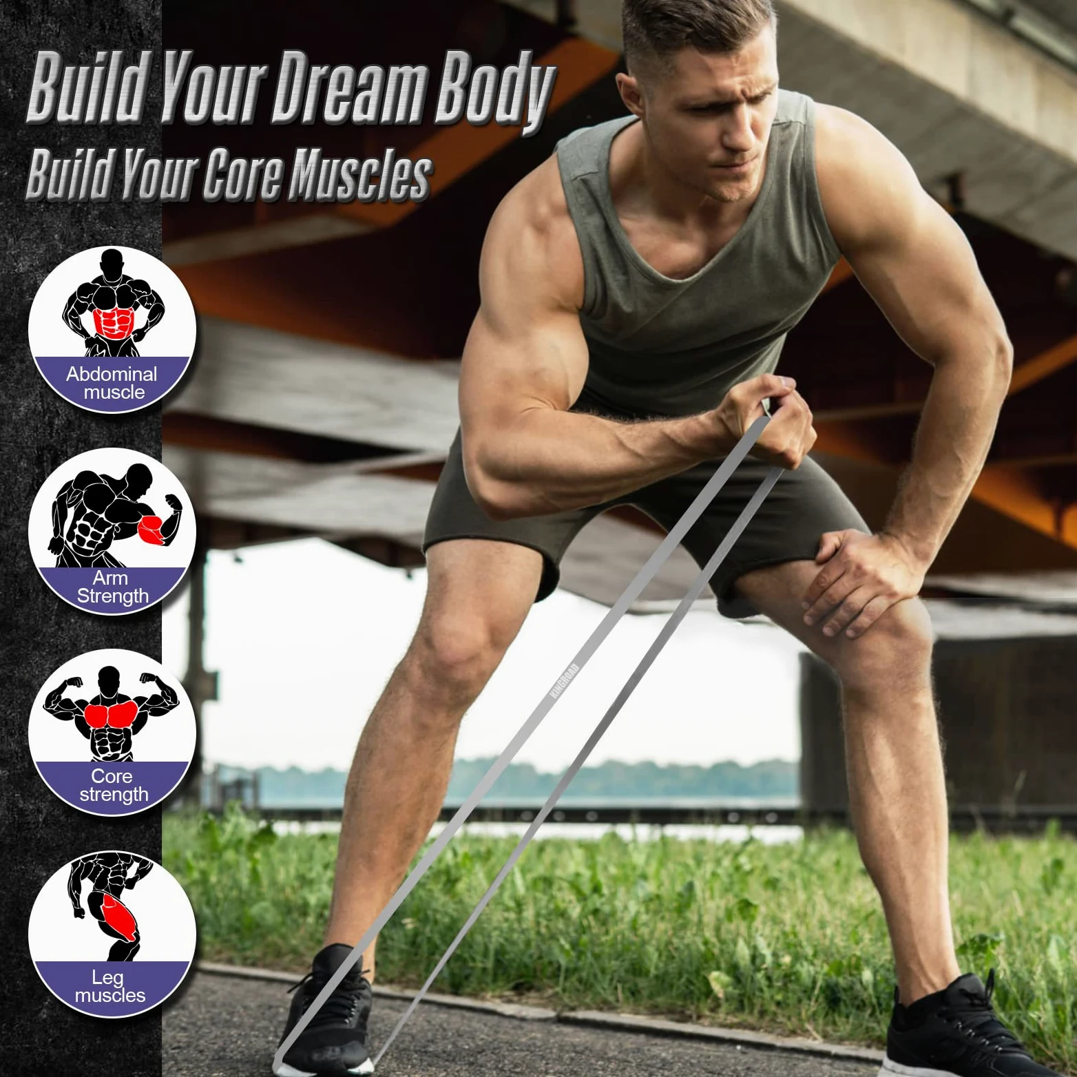Bandas de resistencia para dominadas, juego de 5 bandas de resistencia resistentes para ejercicio, estiramiento, entrenamiento de levantamiento de potencia, entrenamiento con guía de instrucciones