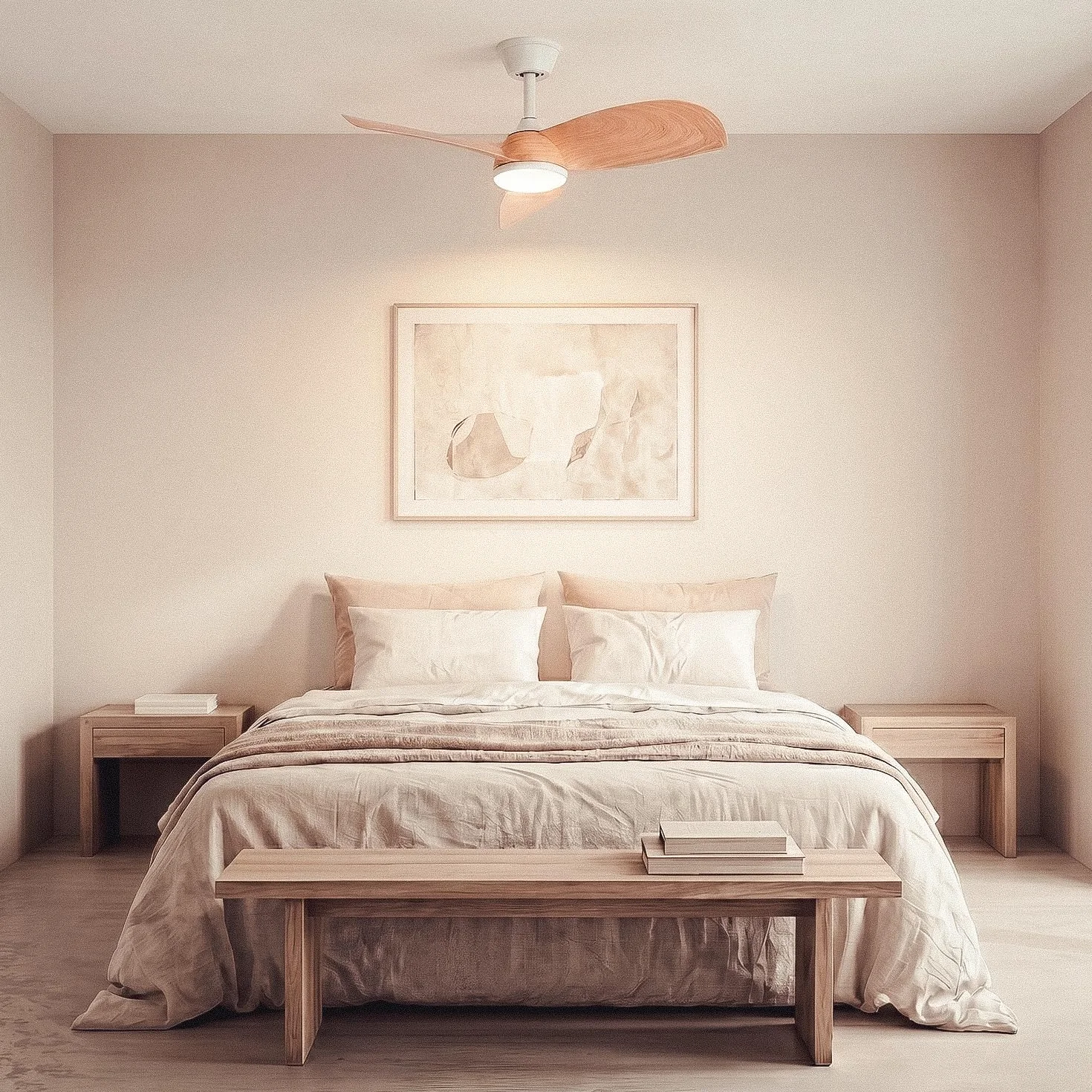 LEDKIA LIGHTING Ventilador de Techo Poros Evo Blanco 90 cm LED CCT Motor DC 30W 6 Velocidades Mando