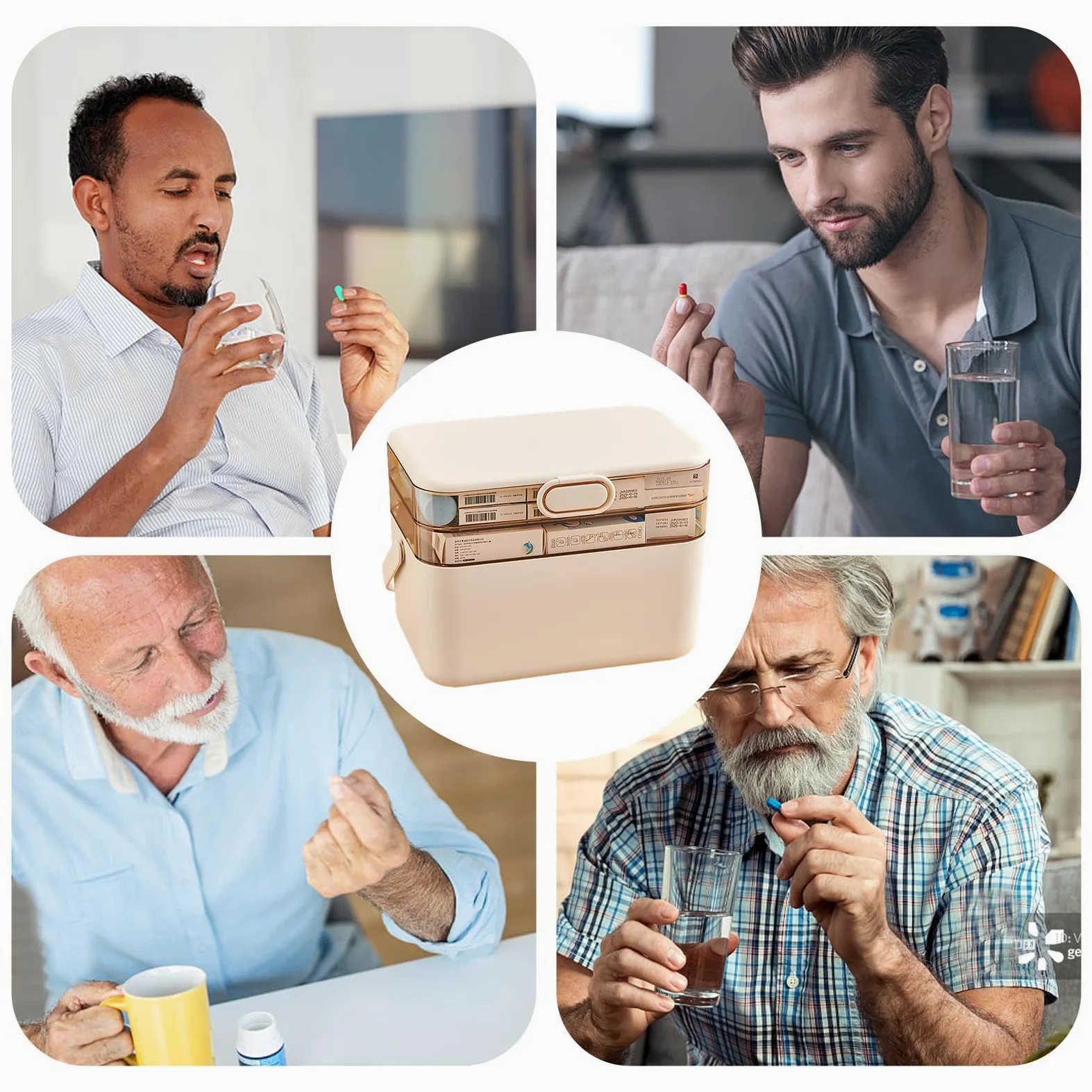 Botiquín Multicapa Organizador Semanal Extraíble para Pastillas con Estuche | Capas Para El Almacenamiento Diario De Pastillas, Pastillero Familiar Para Toda La Familia