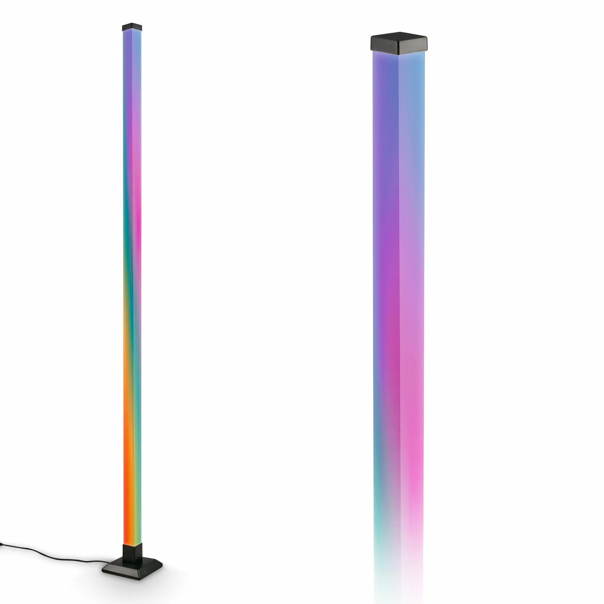 BRILONER Lampara de pie LED con mando a distancia regulable función de música 150x12,5x12,5 cm negro