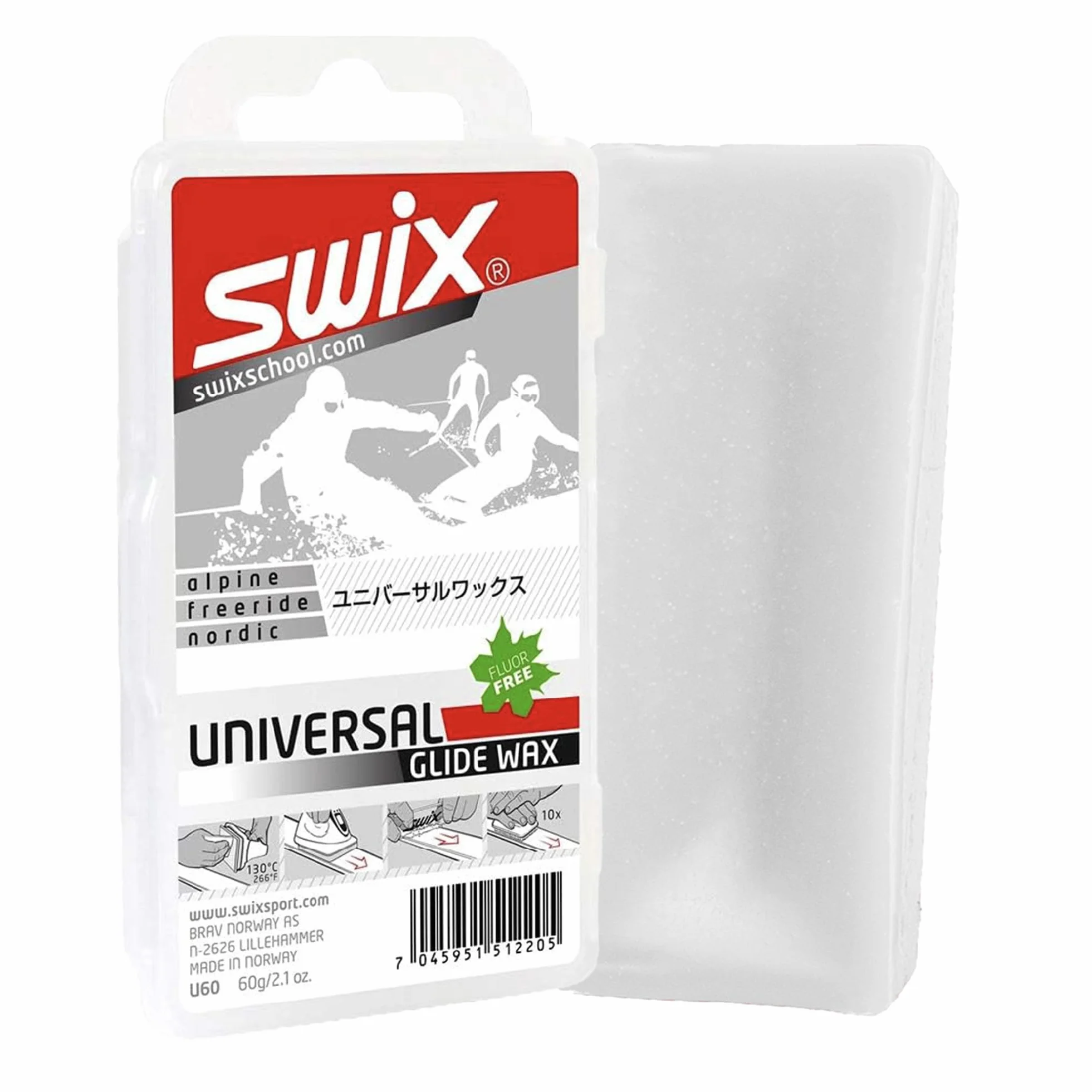 Swix Cera universal para esquí/snowboard para niños, 60 g o 180 g, blanca, 60 gramos