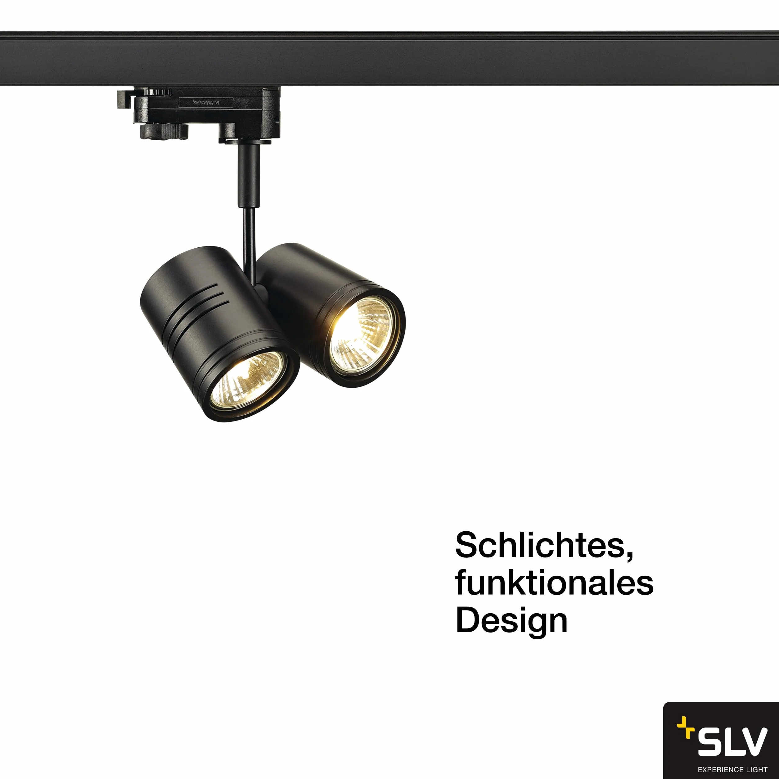 BIMA 2 SLV Negro Trifásico Proyector LED Carril GU10 50W Luminaria Interior